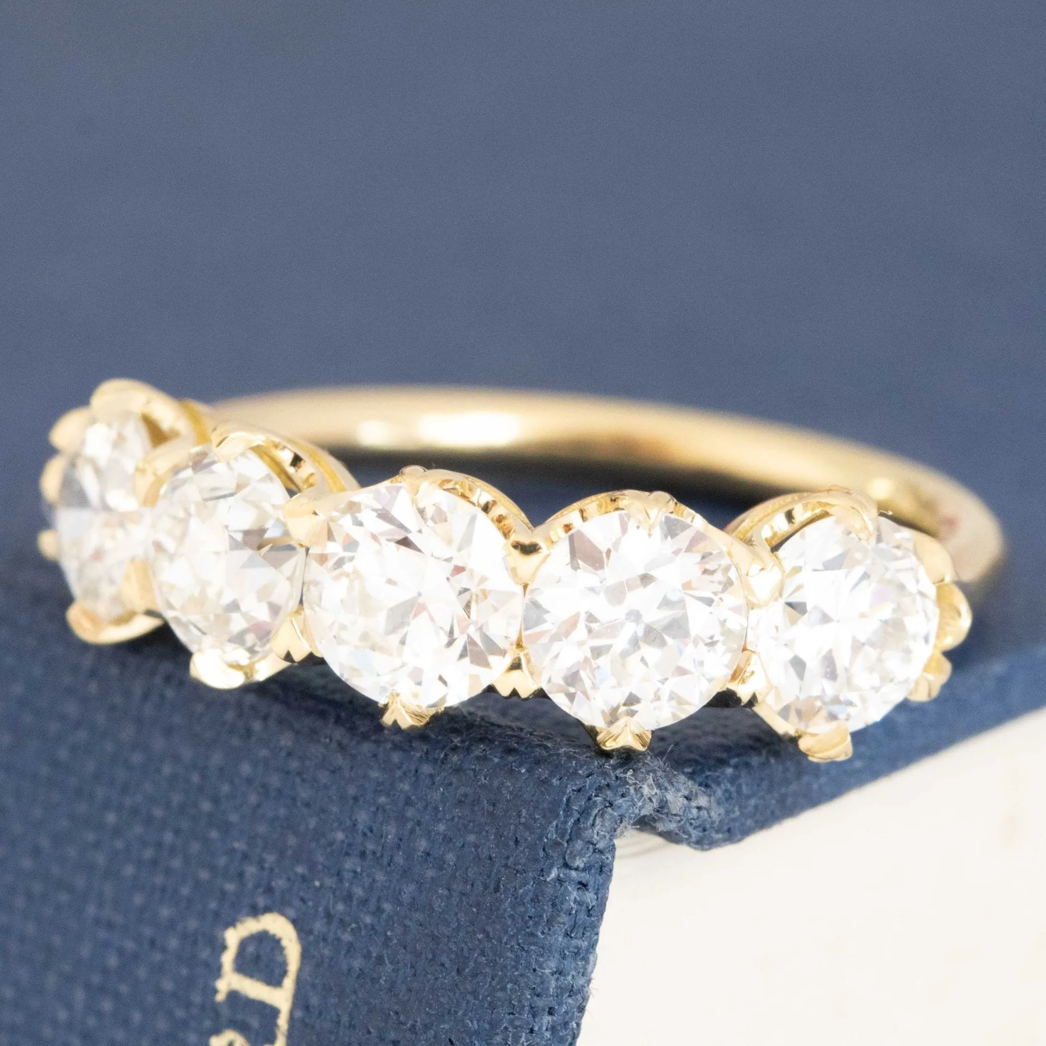 2.48ctw Old European Cut Diamond 5-Stone Band