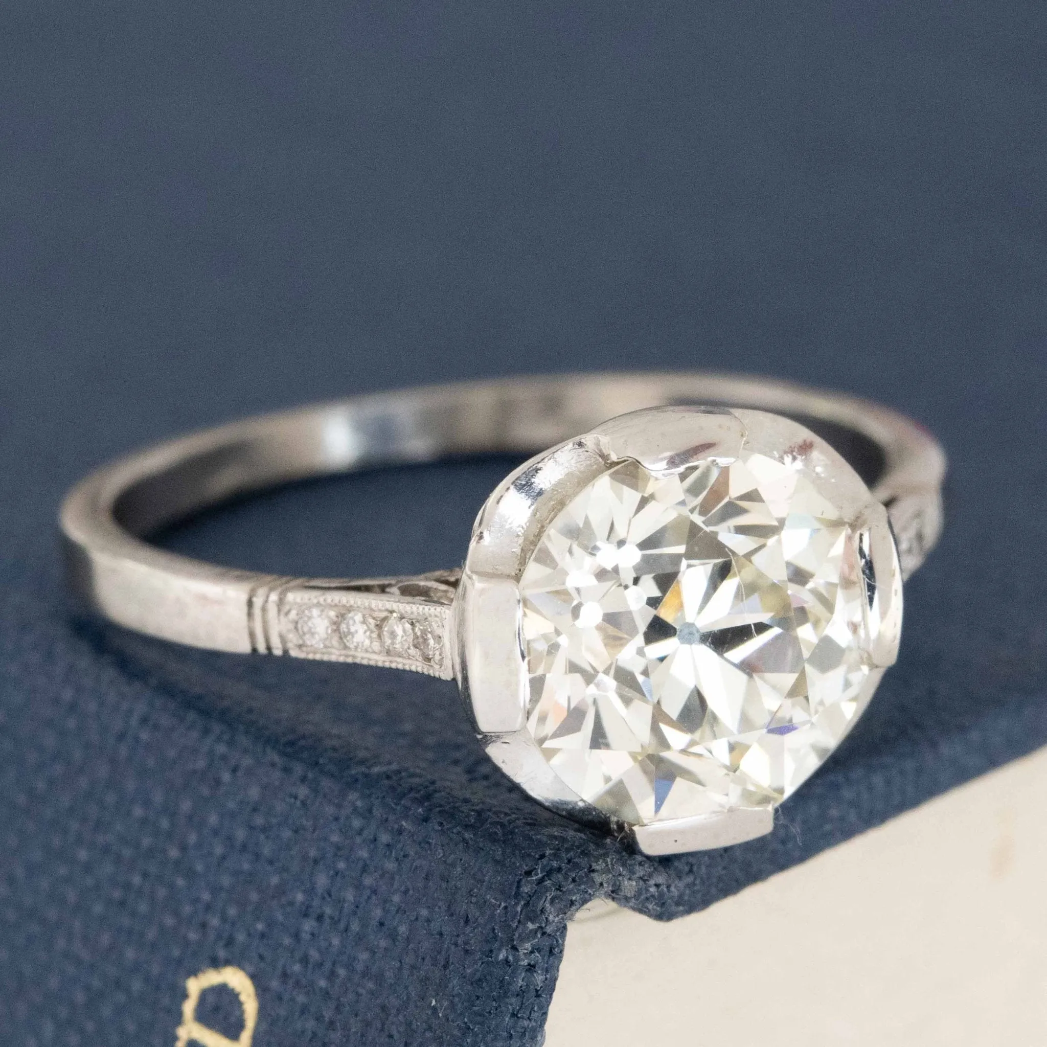 2.59ct Old European Cut Diamond Solitaire, French, GIA