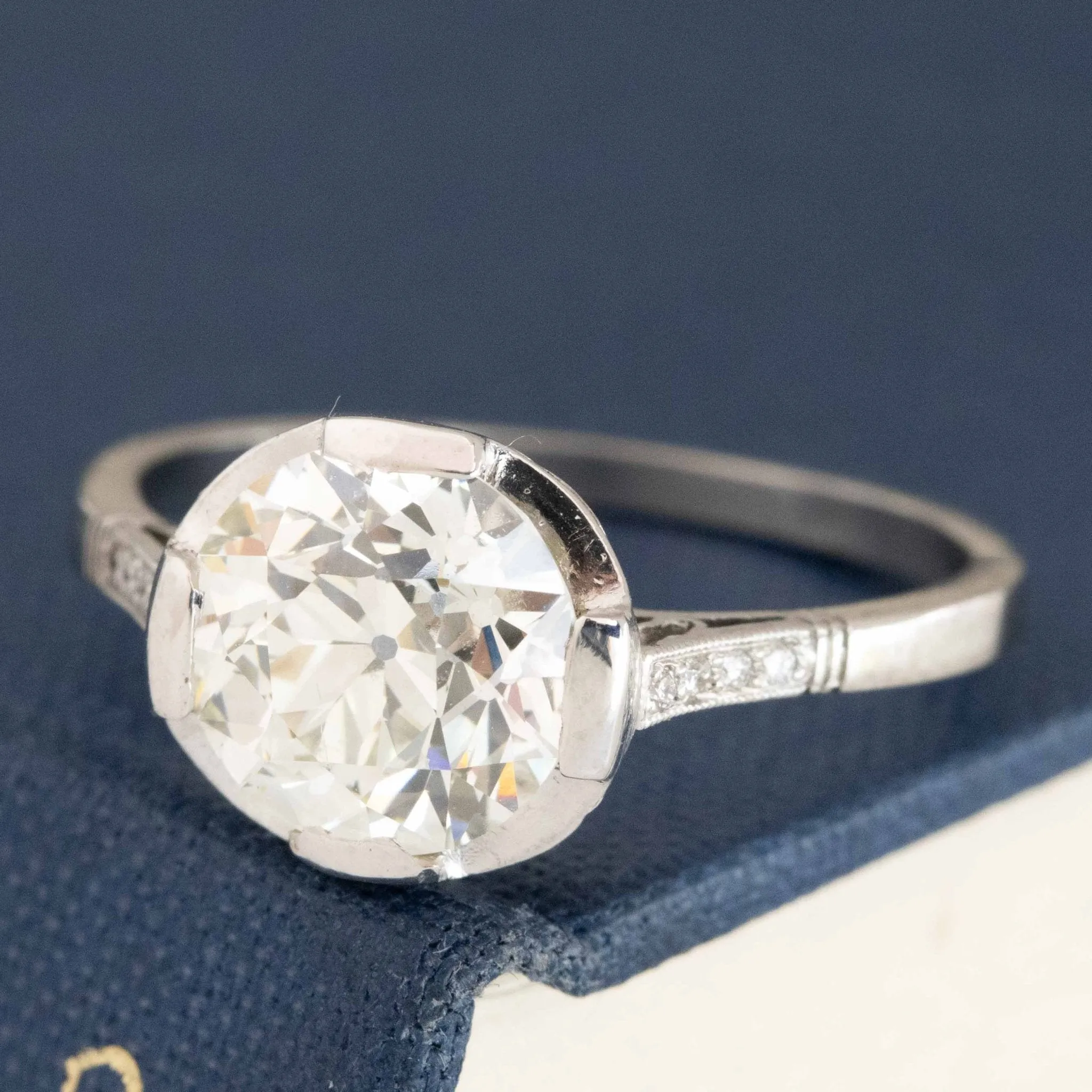 2.59ct Old European Cut Diamond Solitaire, French, GIA