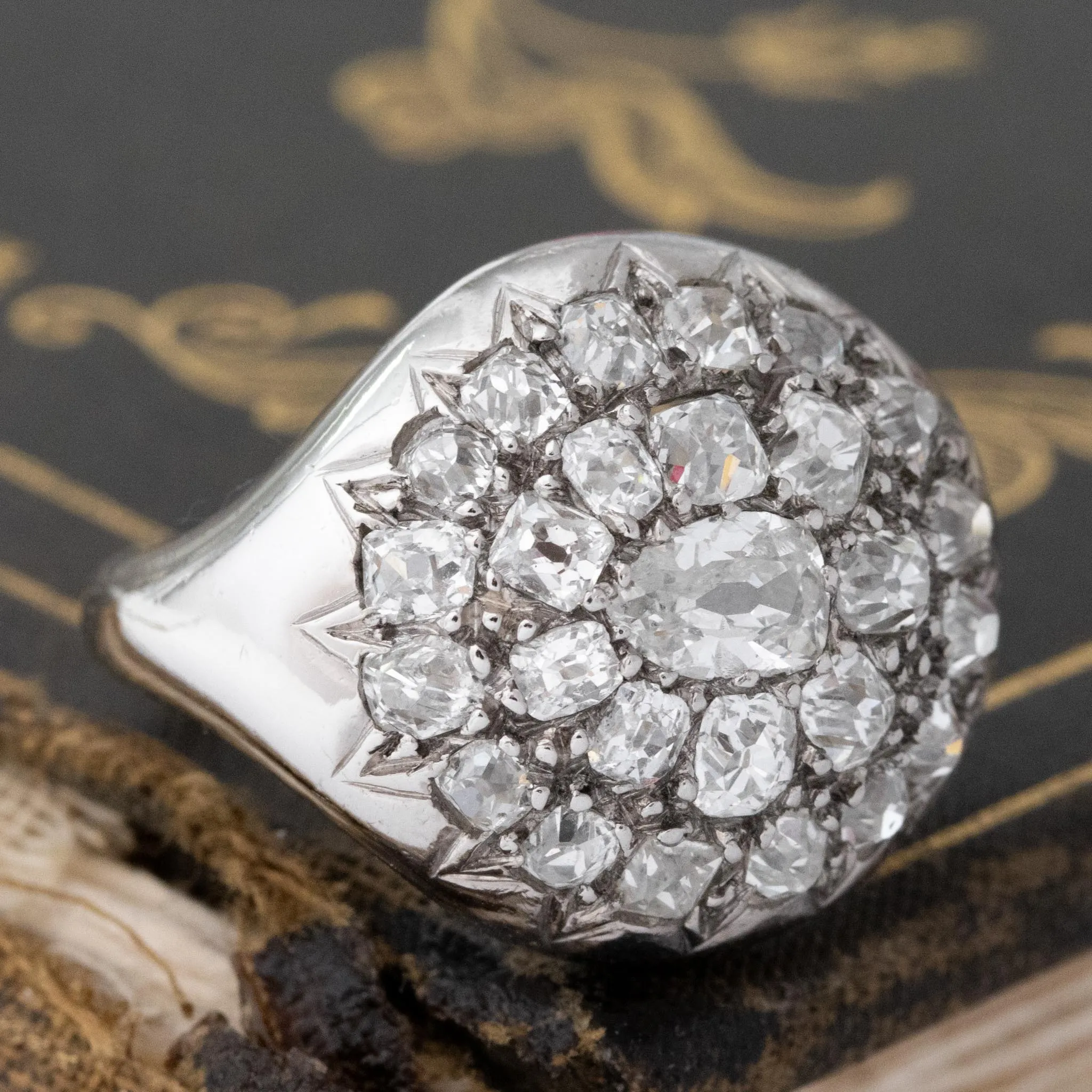 2.75ctw French Antique Cluster Dome Ring