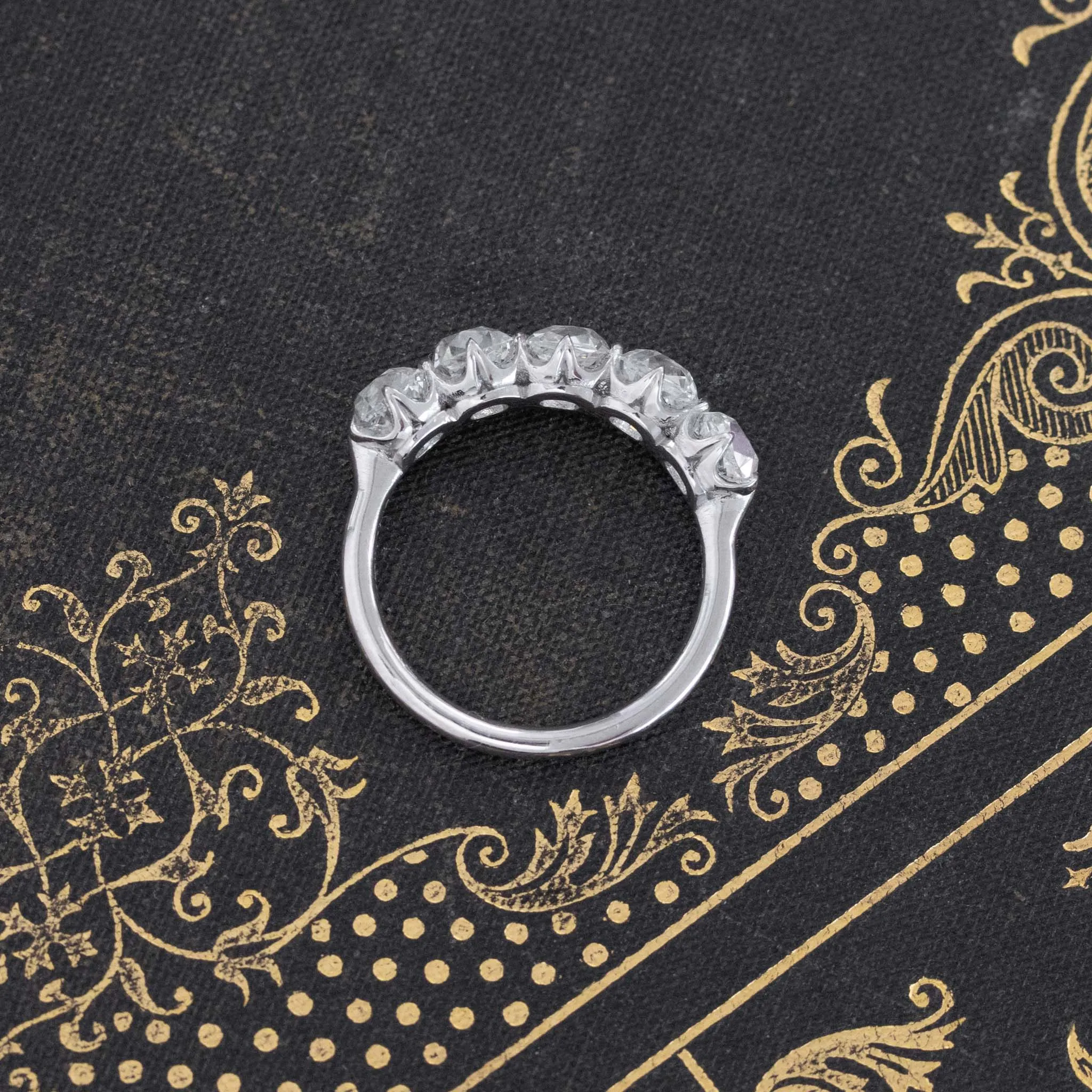 3.10ctw Old Mine Cut Diamond 5-Stone Band