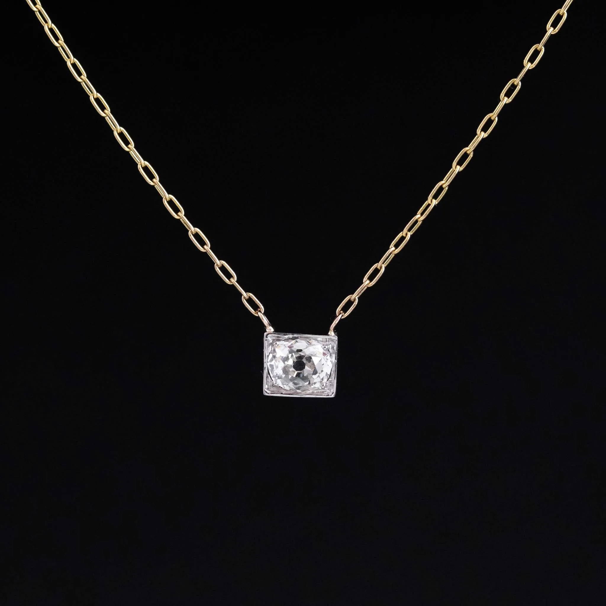 .32ct Antique Oval Mine Cut Diamond Conversion Pendant