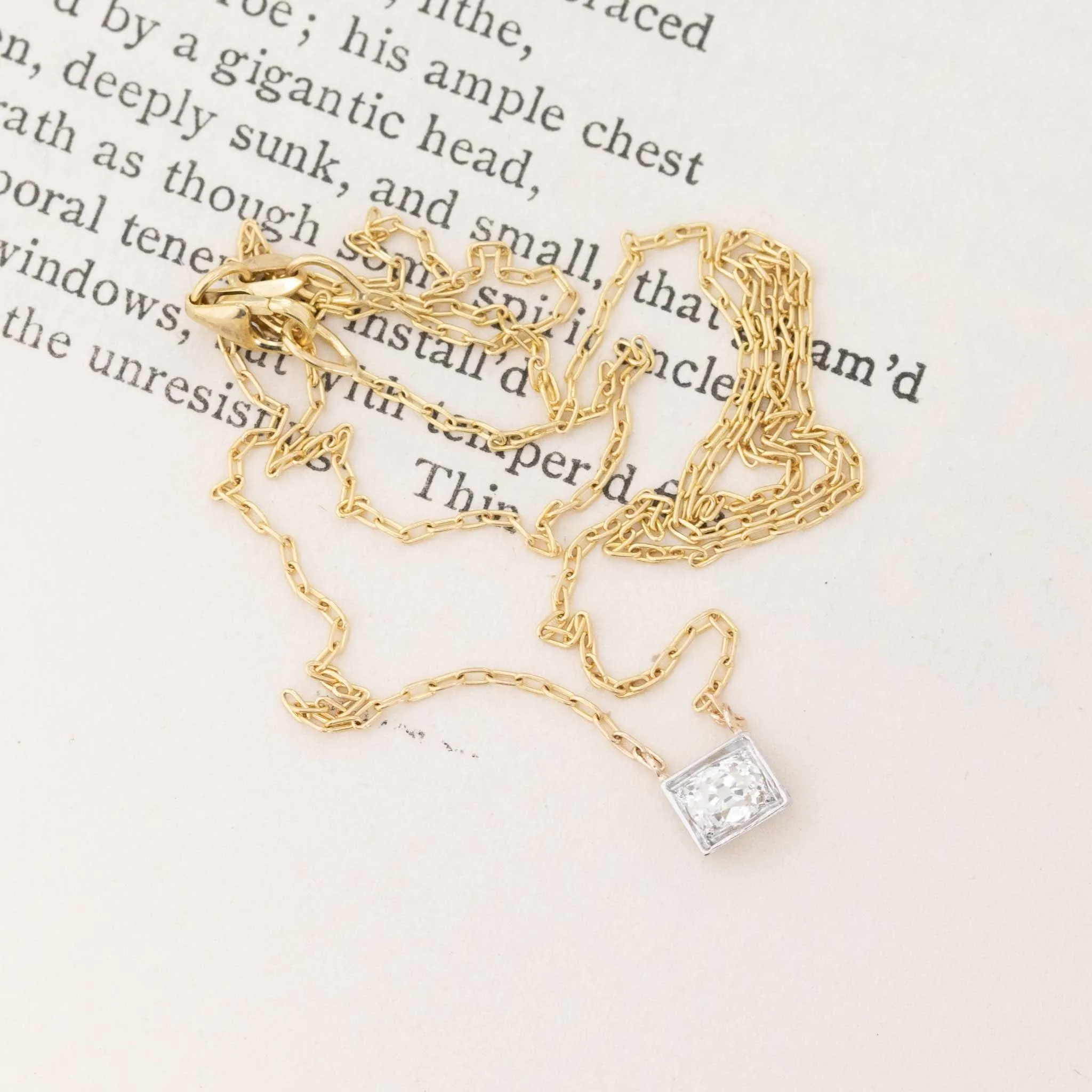 .32ct Antique Oval Mine Cut Diamond Conversion Pendant