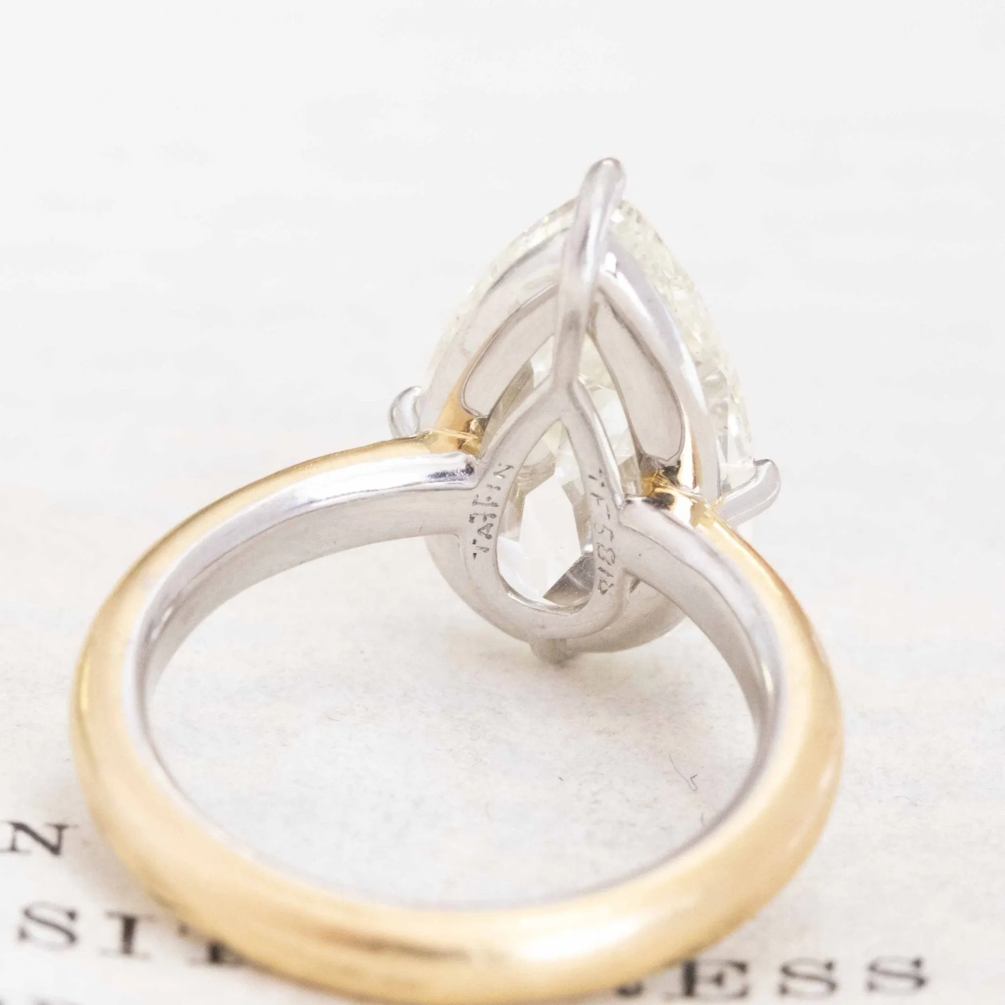 3.72ct Pear Cut Diamond Solitaire by Taffin