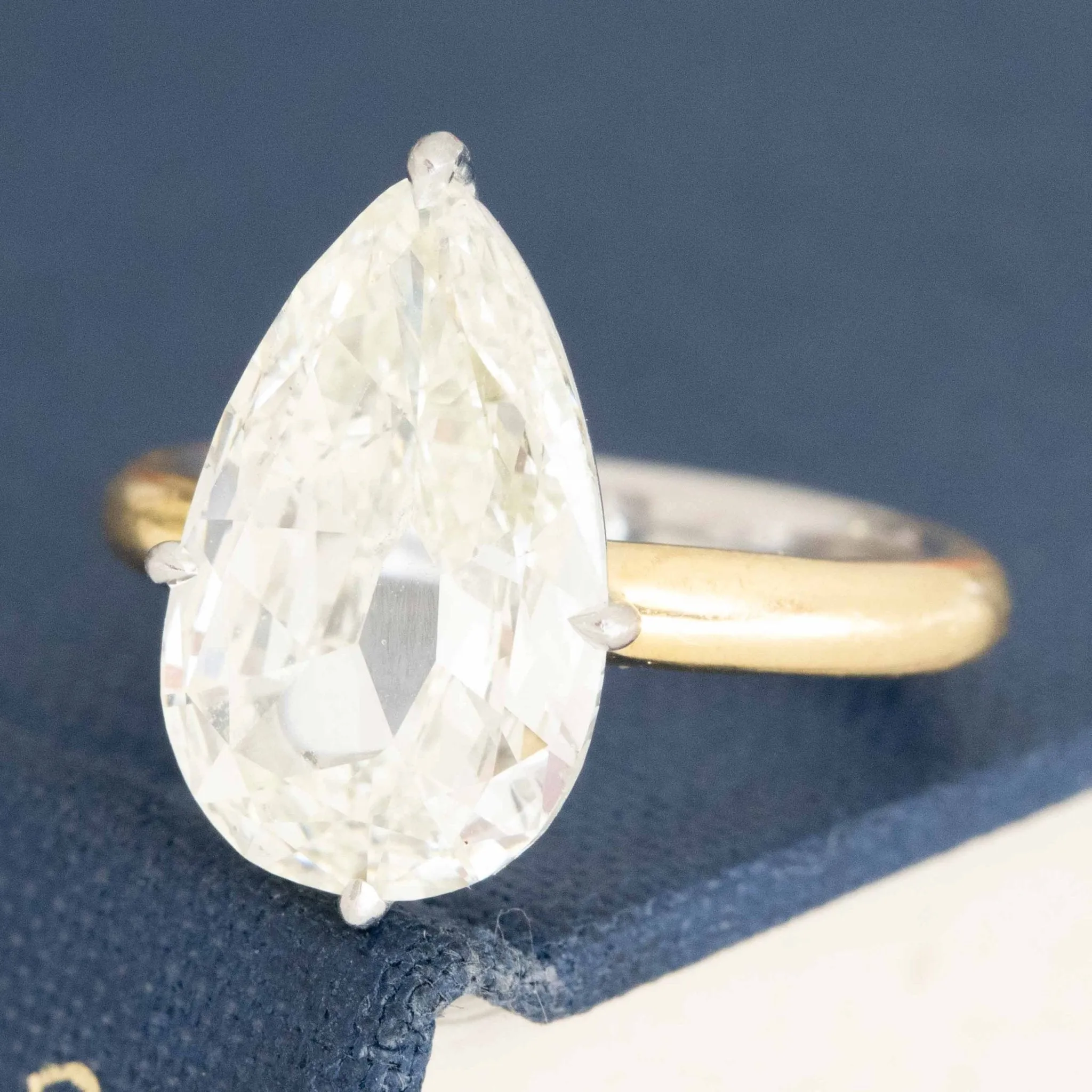 3.72ct Pear Cut Diamond Solitaire by Taffin
