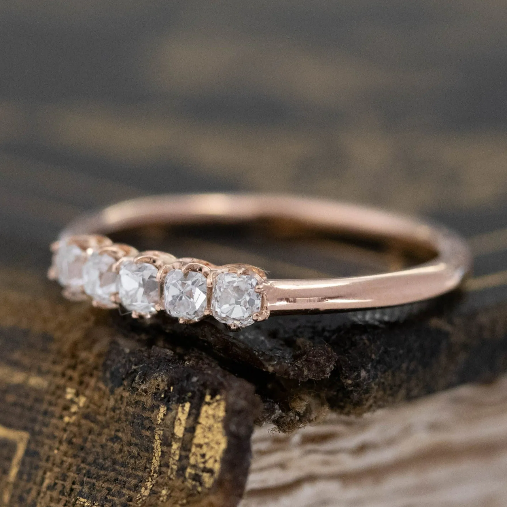 .38ctw Petite Old Mine Cut Diamond Band