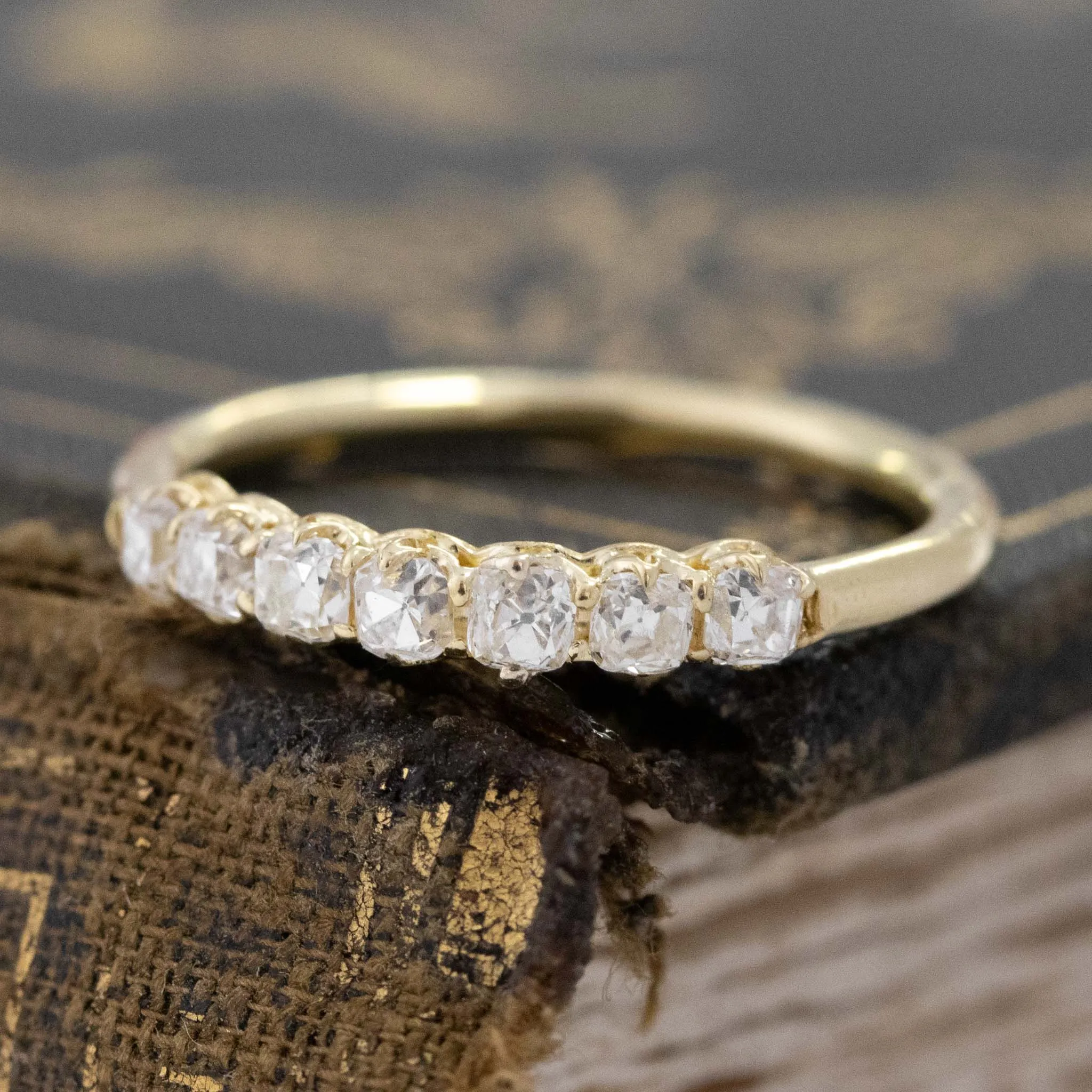 .42ctw Petite Old Mine Cut Diamond 7-Stone Band