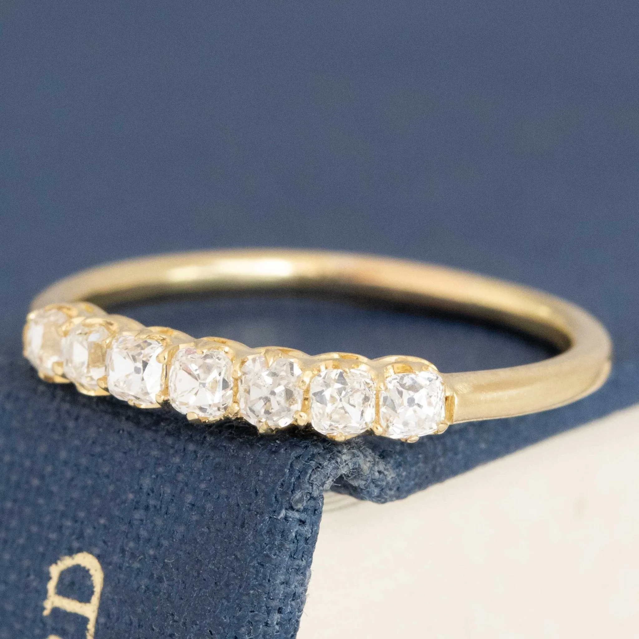 .43ctw Petite Old Mine Cut 7-Stone Diamond Band