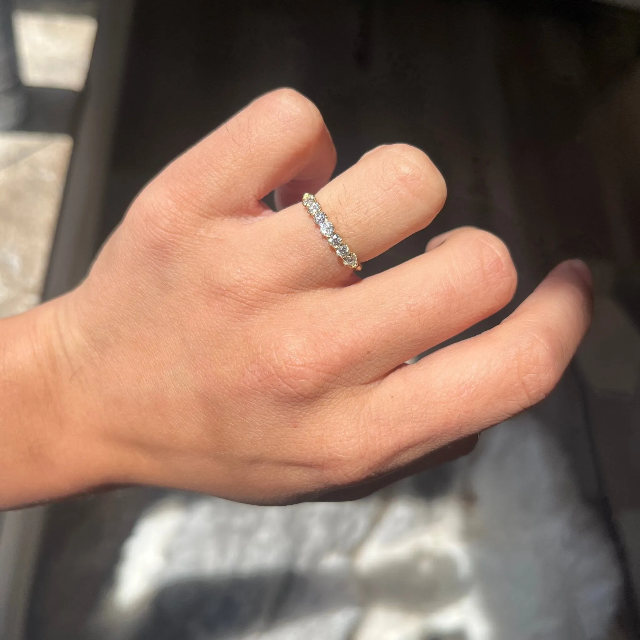 .45ctw Old European Cut Diamond Half-Hoop Band