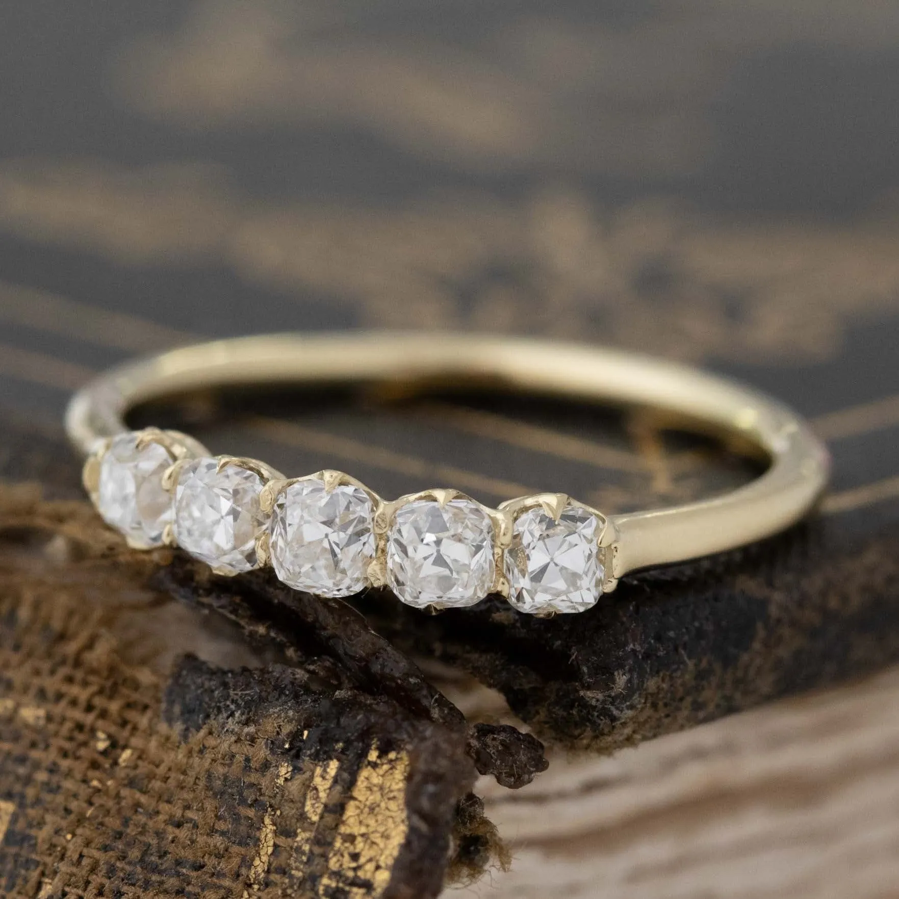.55ctw Petite Old Mine Cut Diamond 5-Stone Band