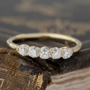 .55ctw Petite Old Mine Cut Diamond 5-Stone Band