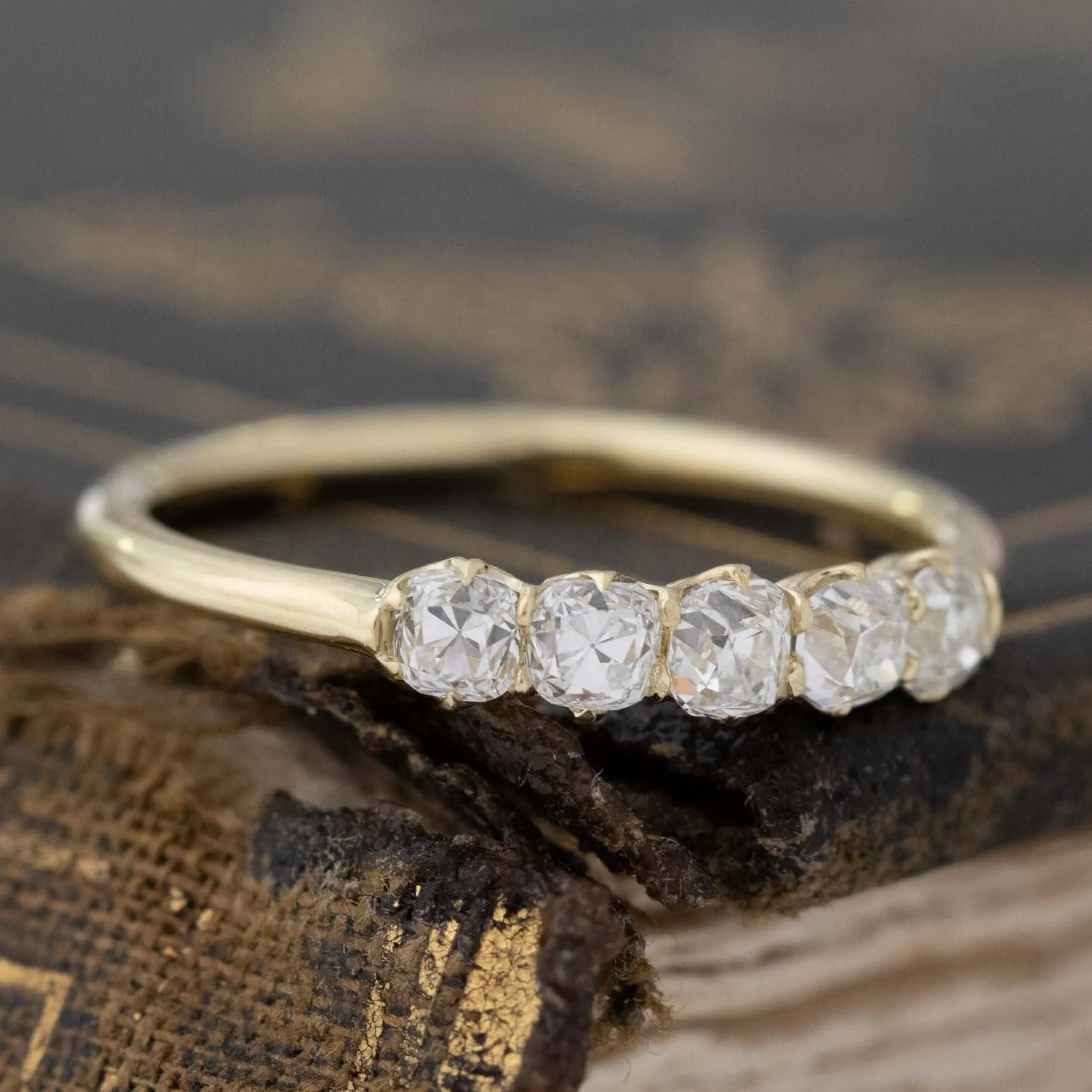 .55ctw Petite Old Mine Cut Diamond 5-Stone Band