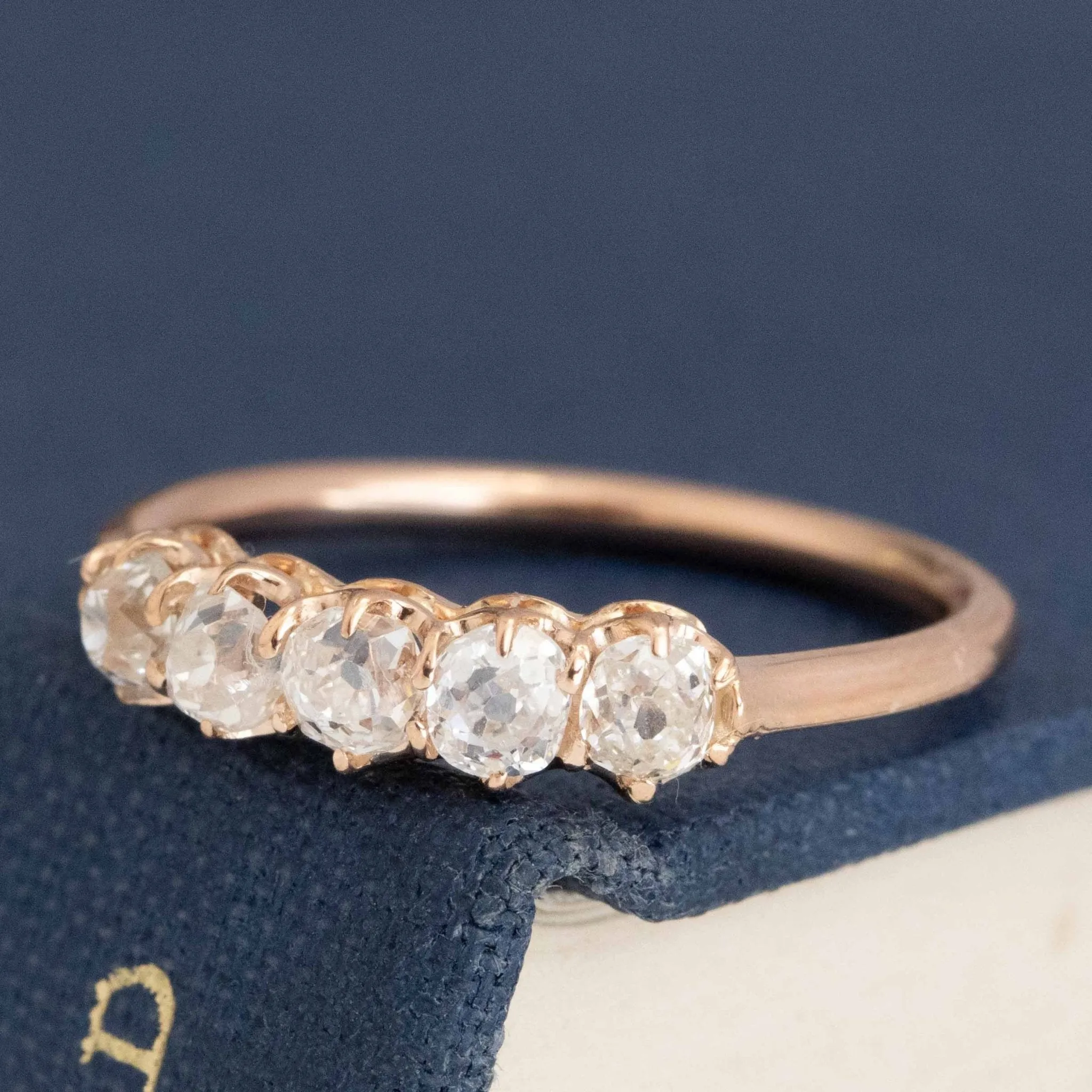 .56ctw Petite Old Mine Cut Diamond 5-Stone Band