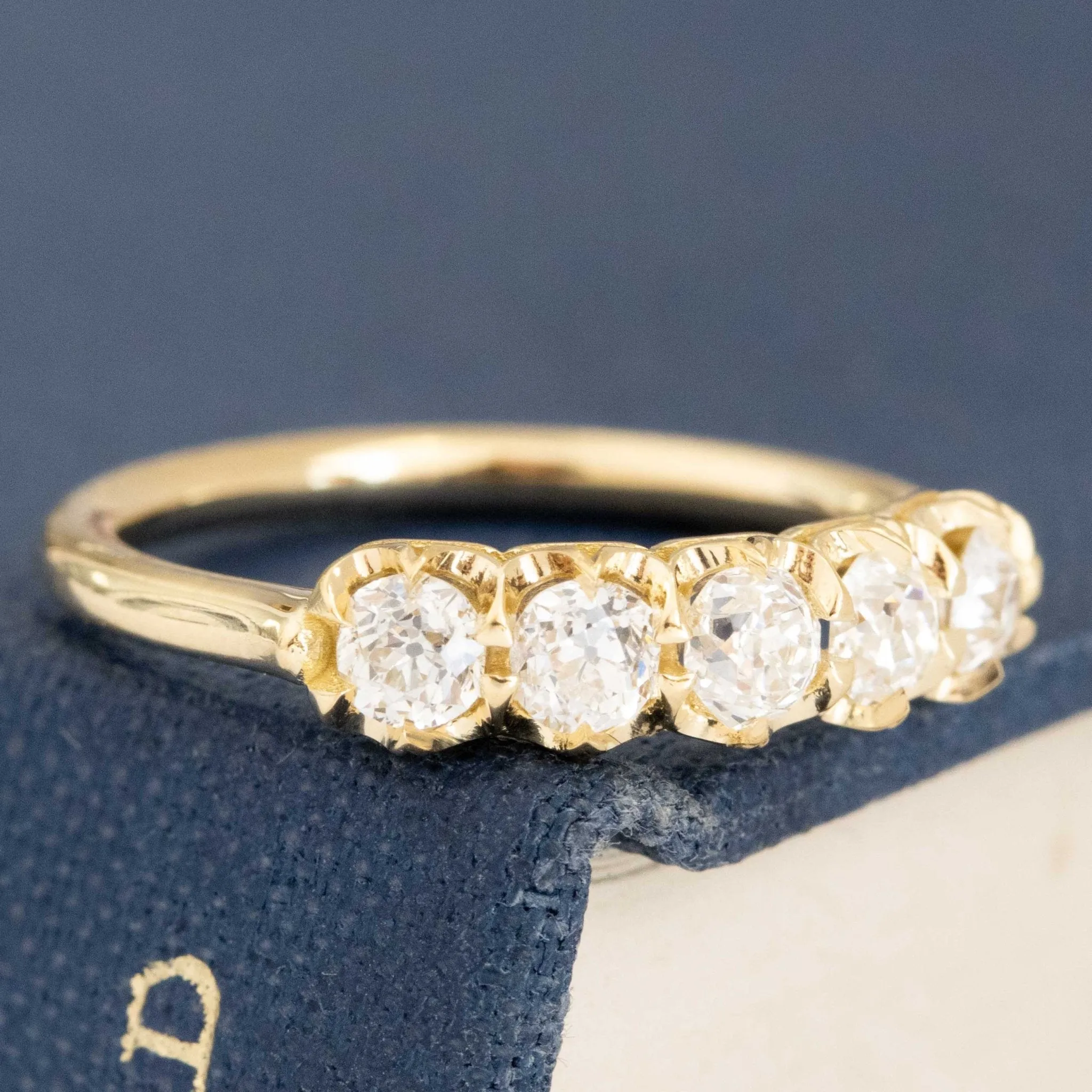 .58ctw Petite Old European Cut Diamond 5-Stone Band
