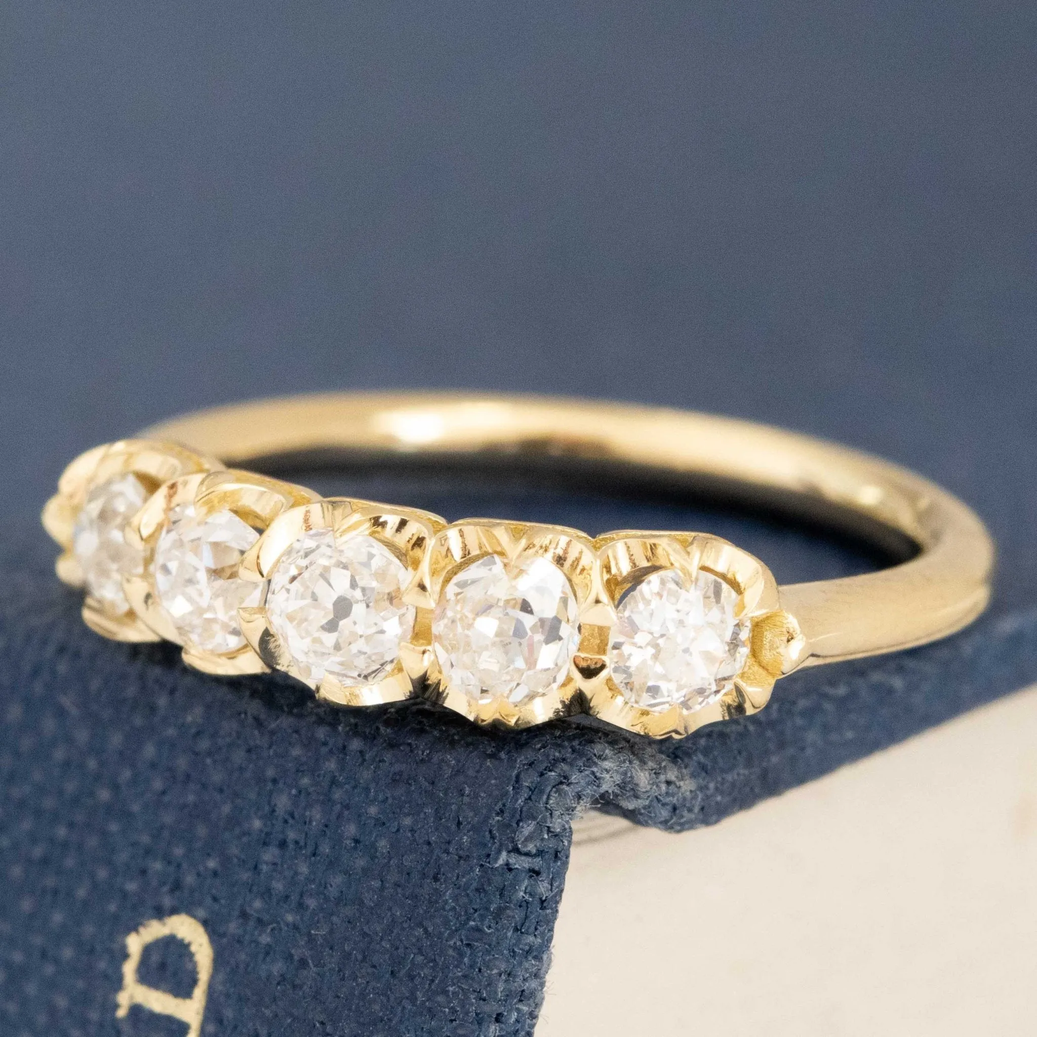 .58ctw Petite Old European Cut Diamond 5-Stone Band