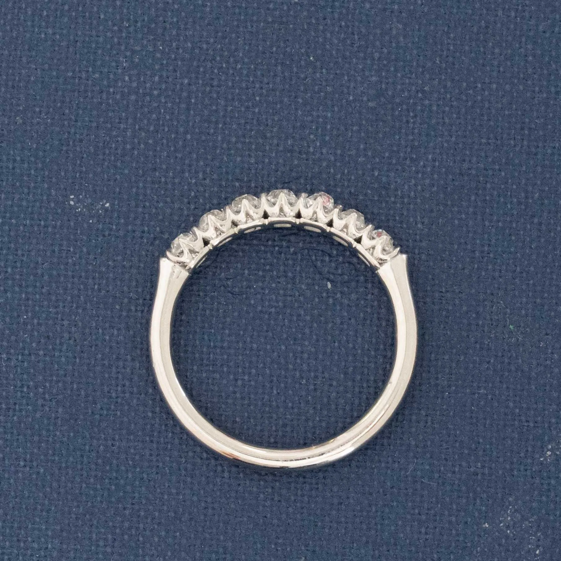 .58ctw Petite Old Mine Cut Diamond Half-Hoop Band