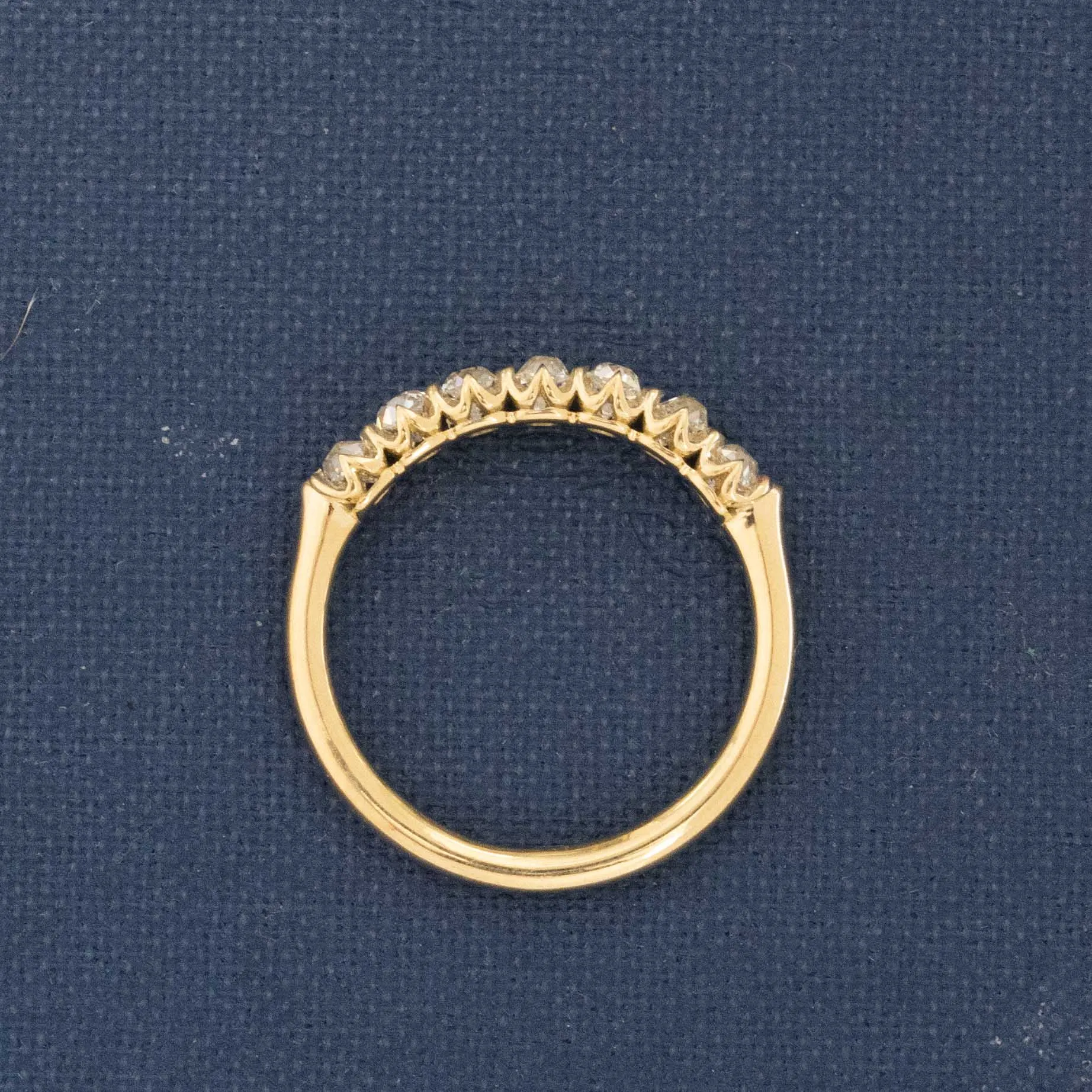 .58ctw Petite Old Mine Cut Diamond Half-Hoop Band