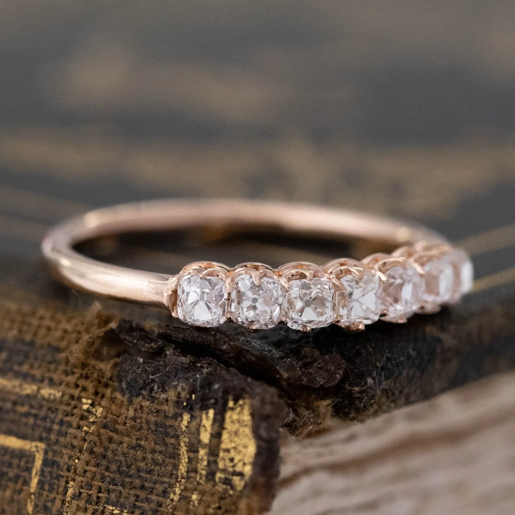 .60ctw Petite Old Mine Cut 7-Stone Diamond Band