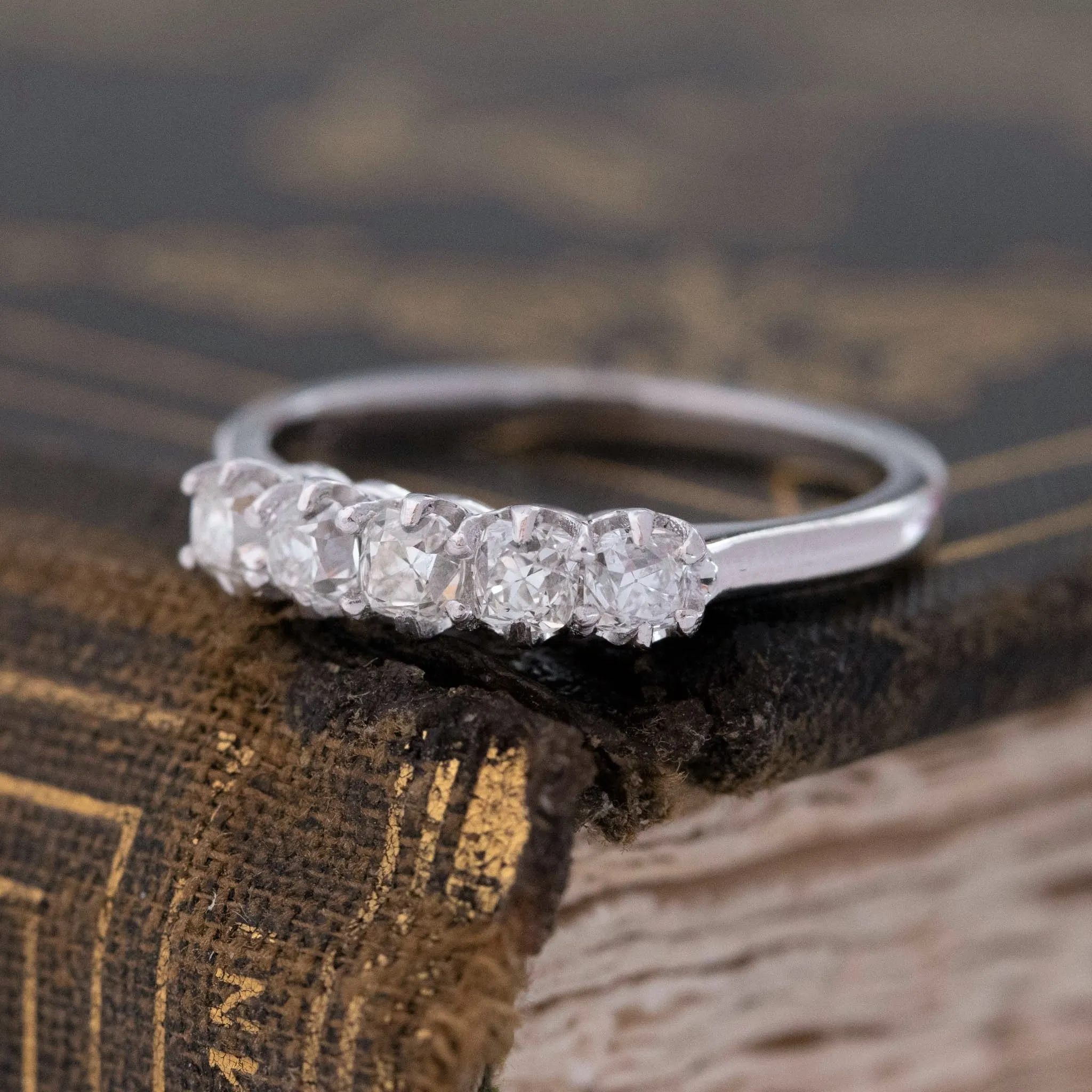 .60ctw Petite Old Mine Cut Diamond 5-Stone Band