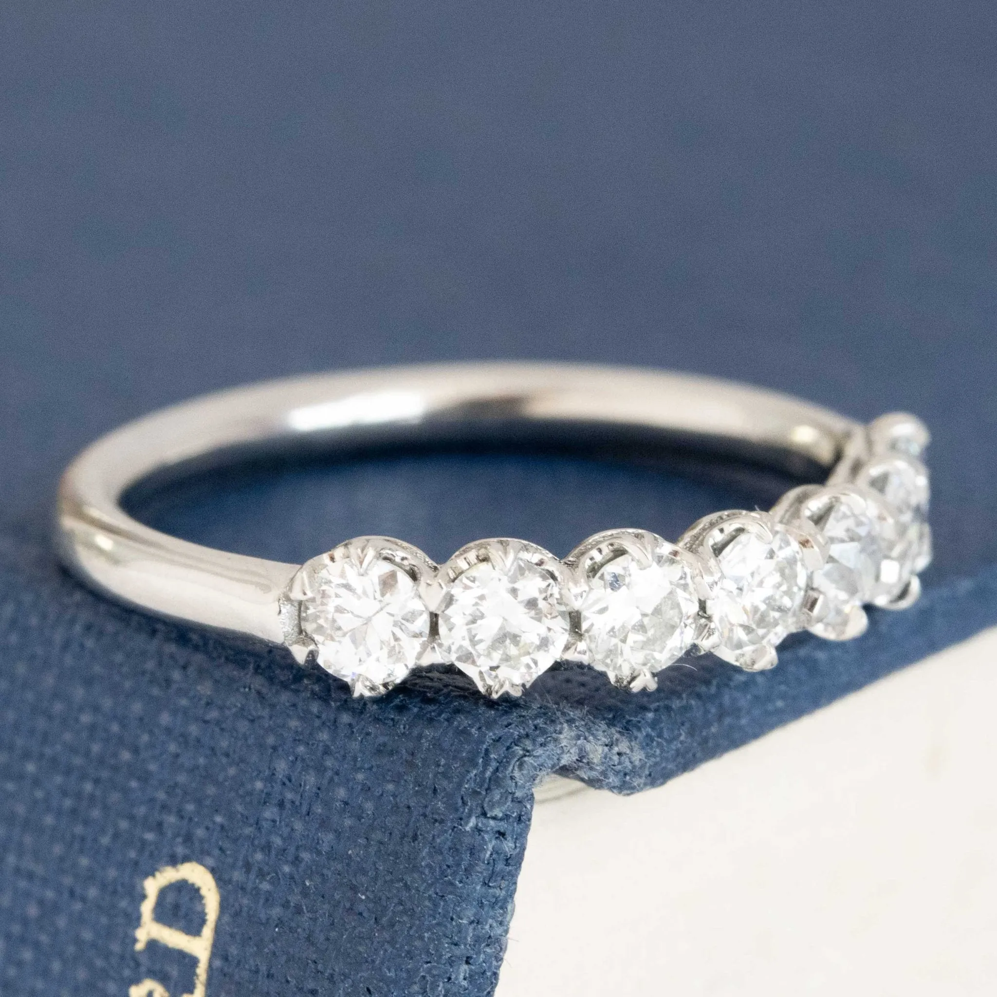 .61ctw Old European Cut Diamond Half-Hoop Band