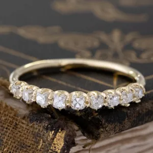 .61ctw Petite Old Mine Cut Diamond Half-Hoop Band