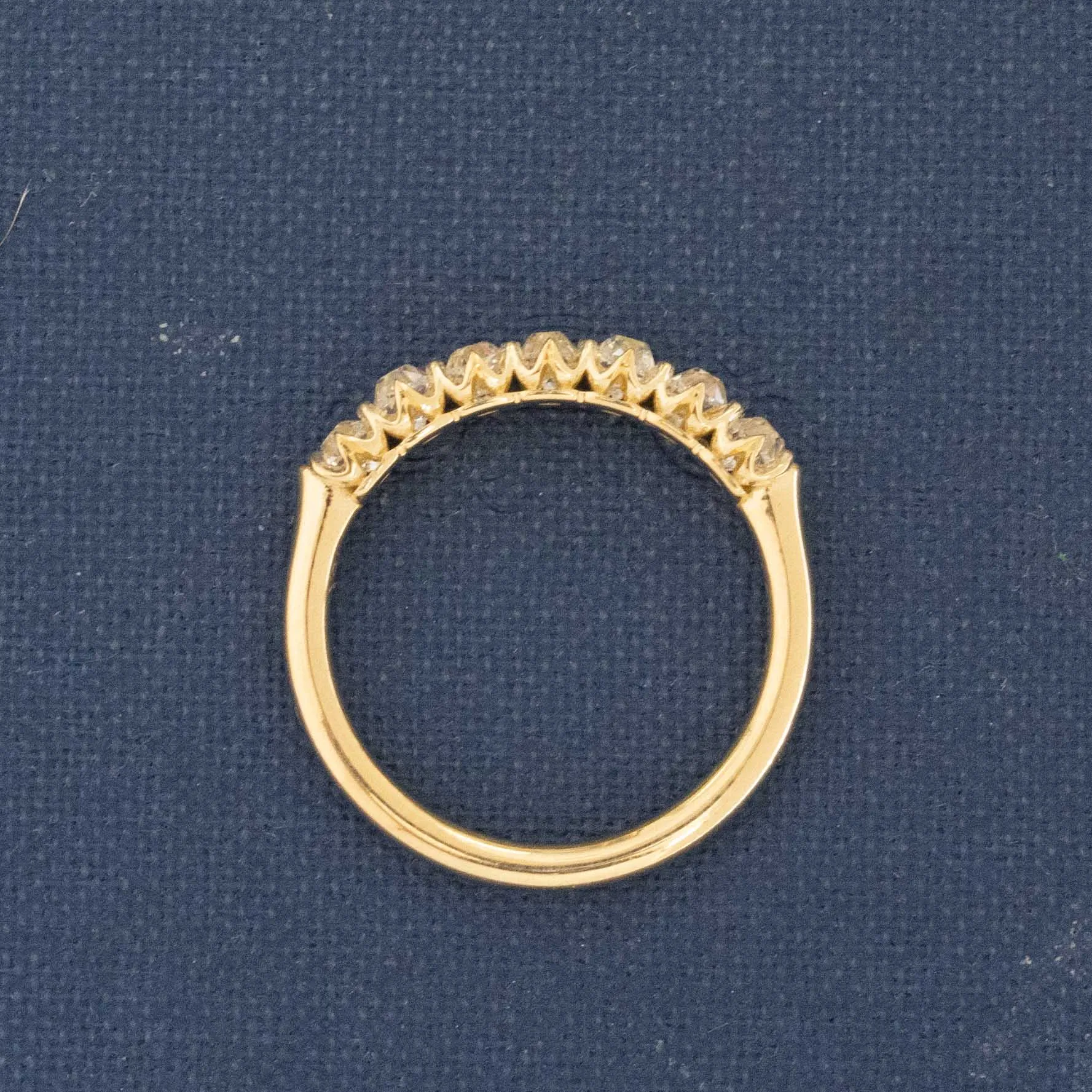 .66ctw Petite Old Mine Cut Diamond Half-Hoop Band