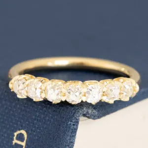 .66ctw Petite Old Mine Cut Diamond Half-Hoop Band