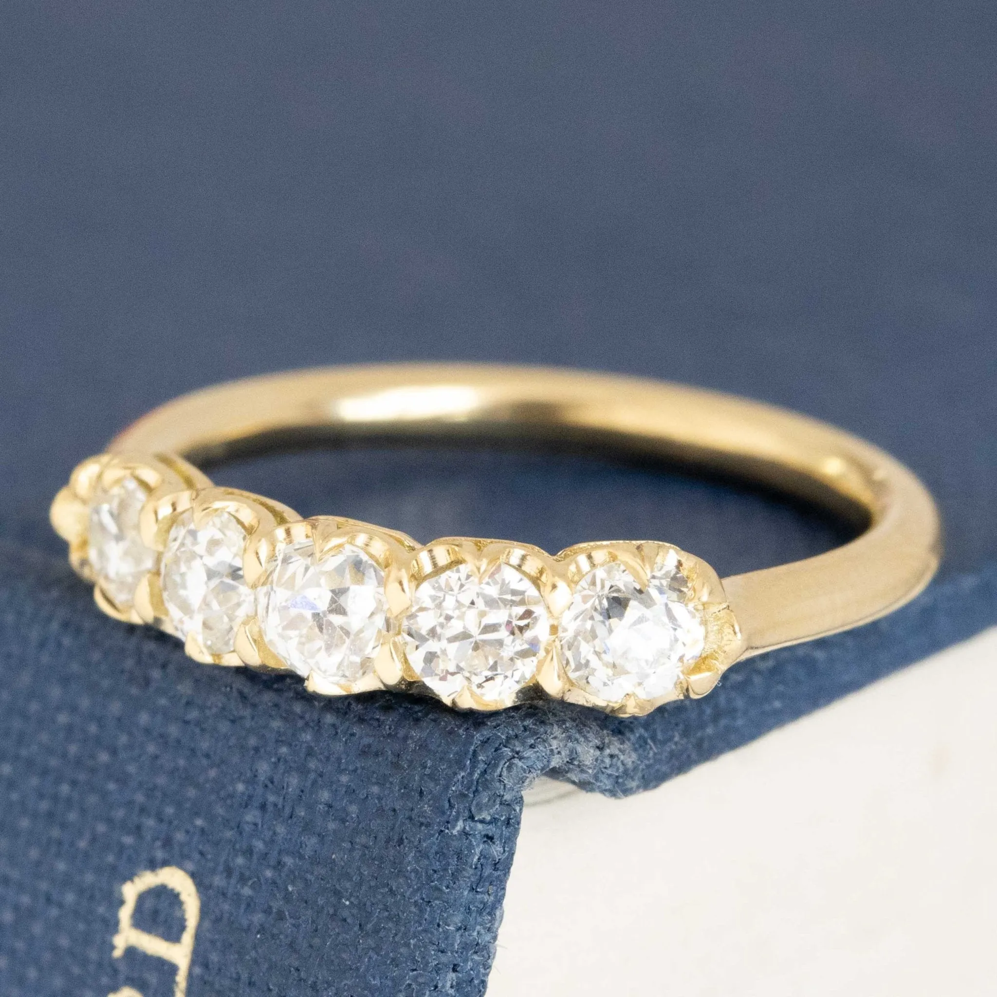 .69ctw Old European Cut Diamond 5-Stone Band
