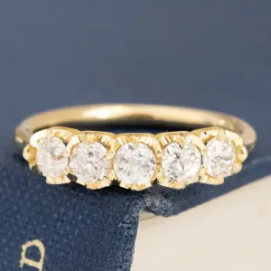 .71ctw Petite Old European Cut Diamond 5-Stone Band
