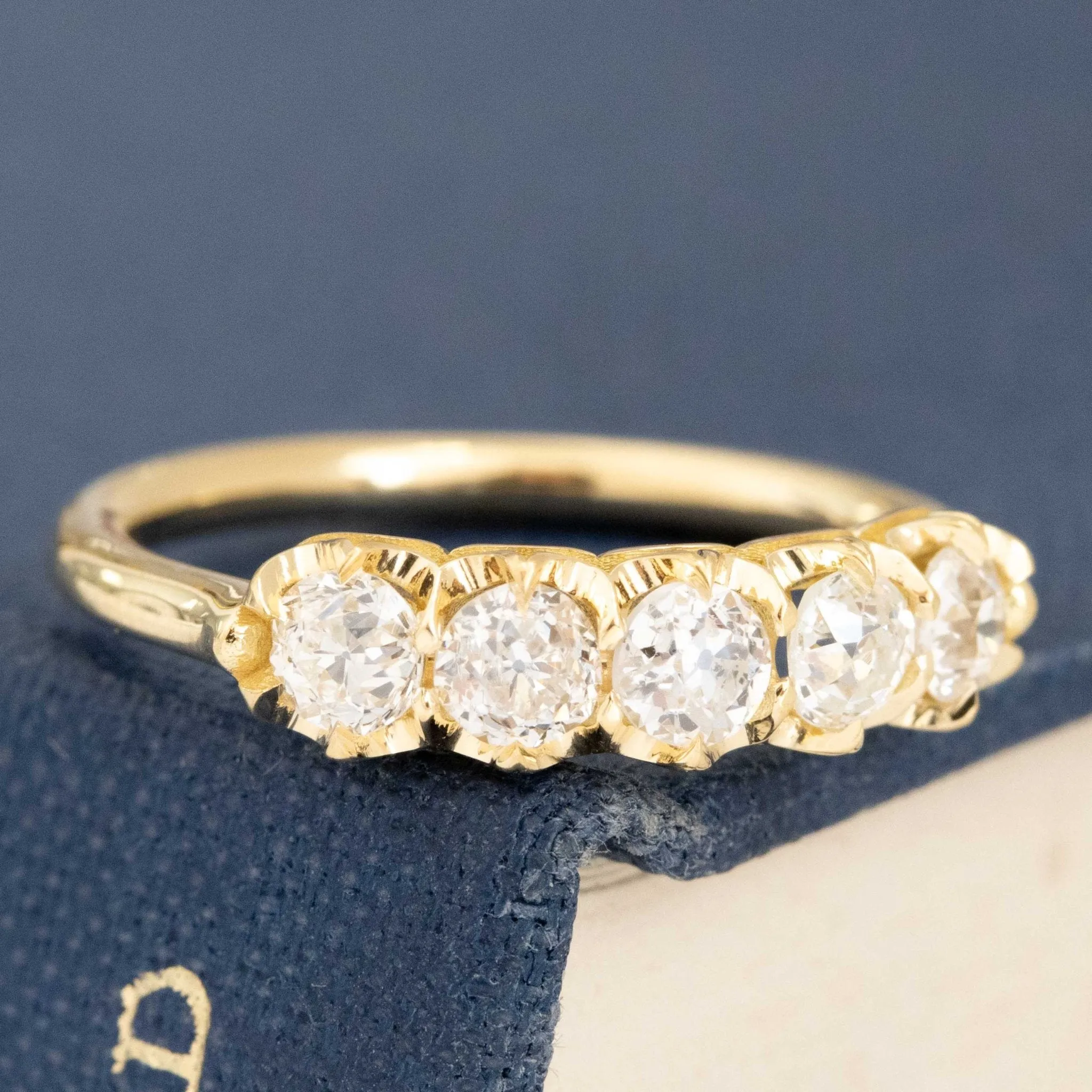 .71ctw Petite Old European Cut Diamond 5-Stone Band