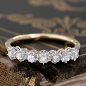 .75ctw Old Mine Cut Diamond 7-Stone Half-Hoop Band