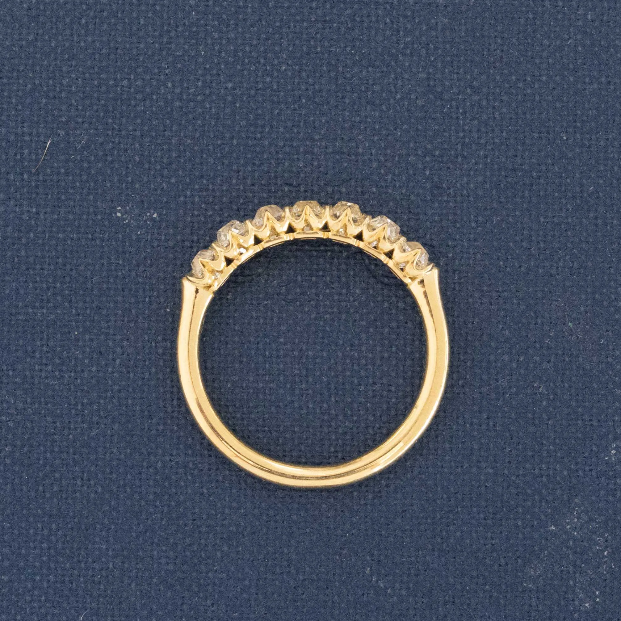 .77ctw Petite Old Mine Cut Diamond Half-Hoop Band