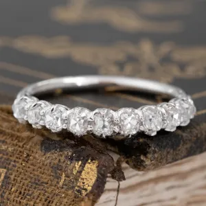 .77ctw Petite Old Mine Cut Diamond Half-Hoop Band