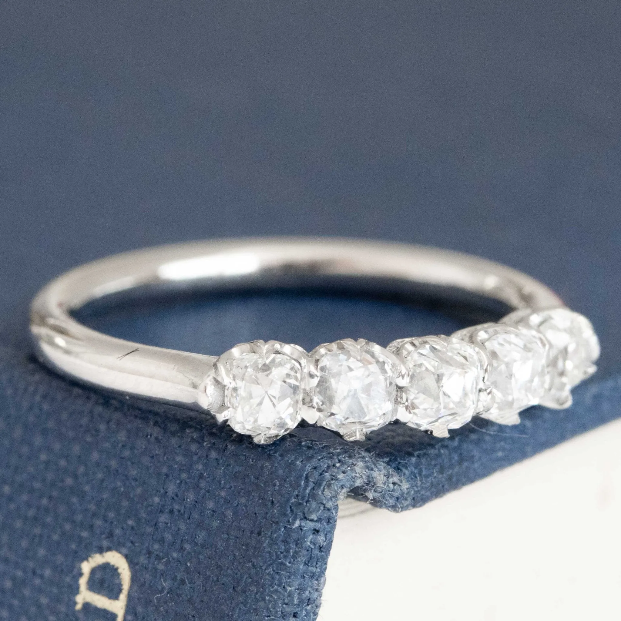 .79ctw Petite Old Mine Cut Diamond 5-Stone Band