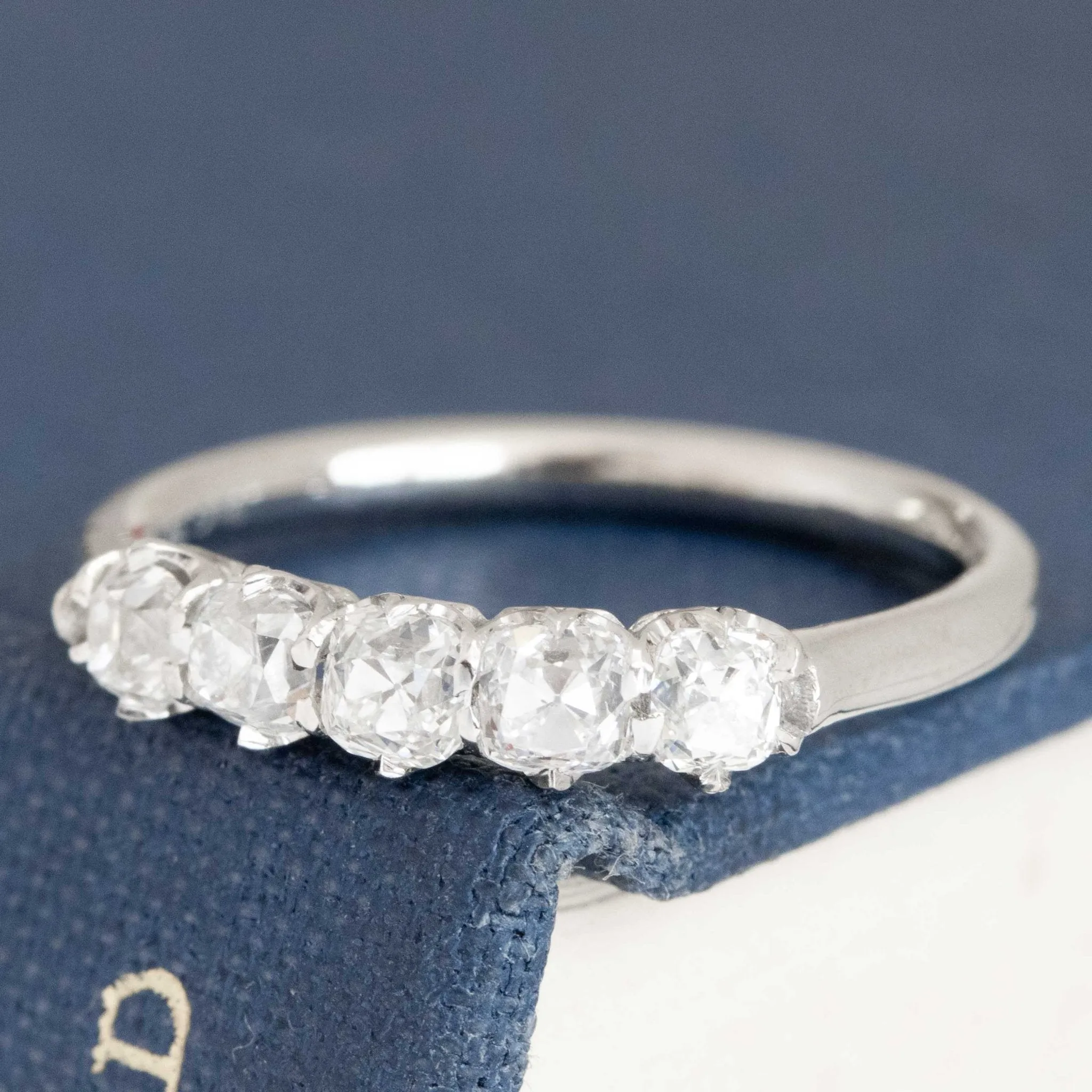 .79ctw Petite Old Mine Cut Diamond 5-Stone Band