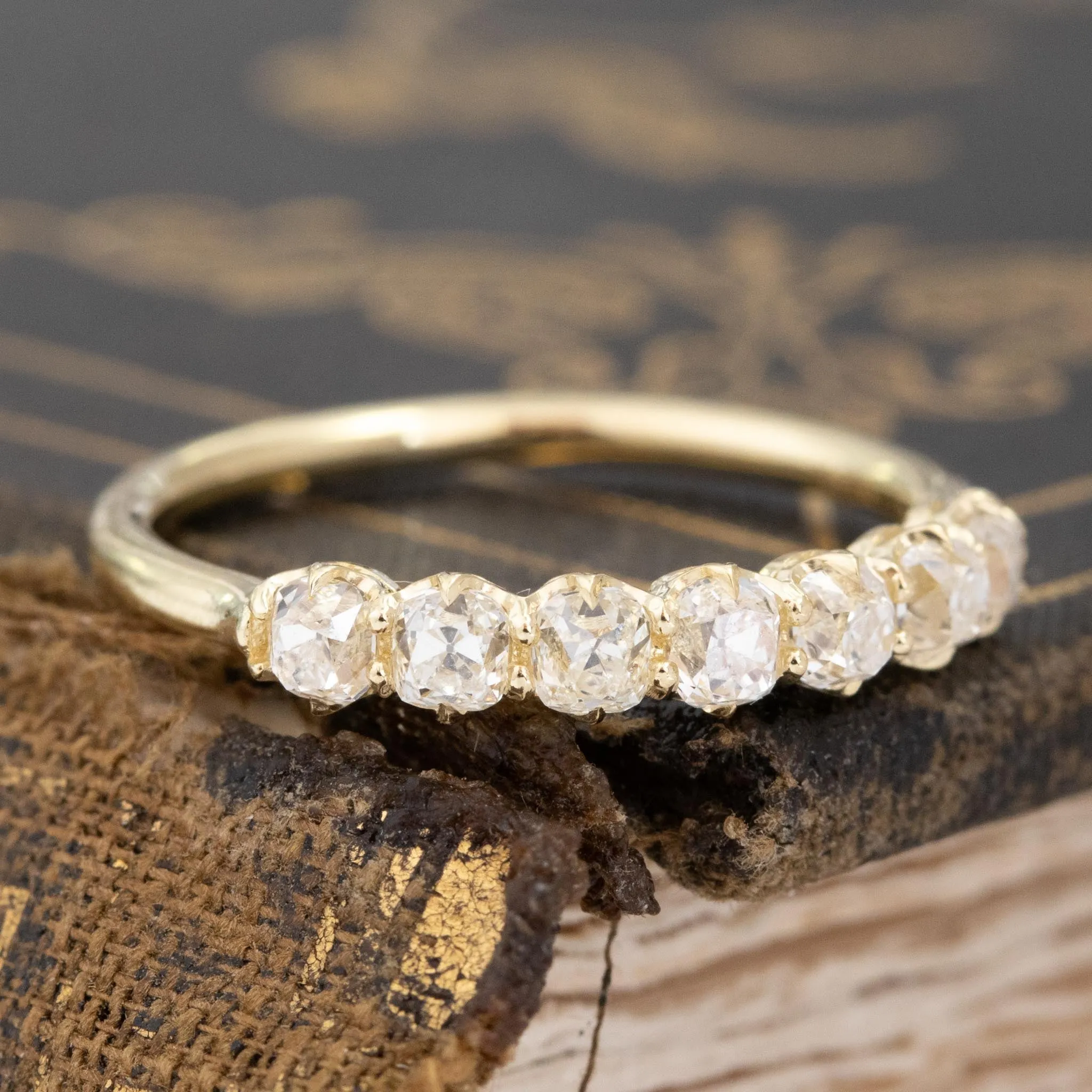 .79ctw Petite Old Mine Cut Diamond 7-Stone Band