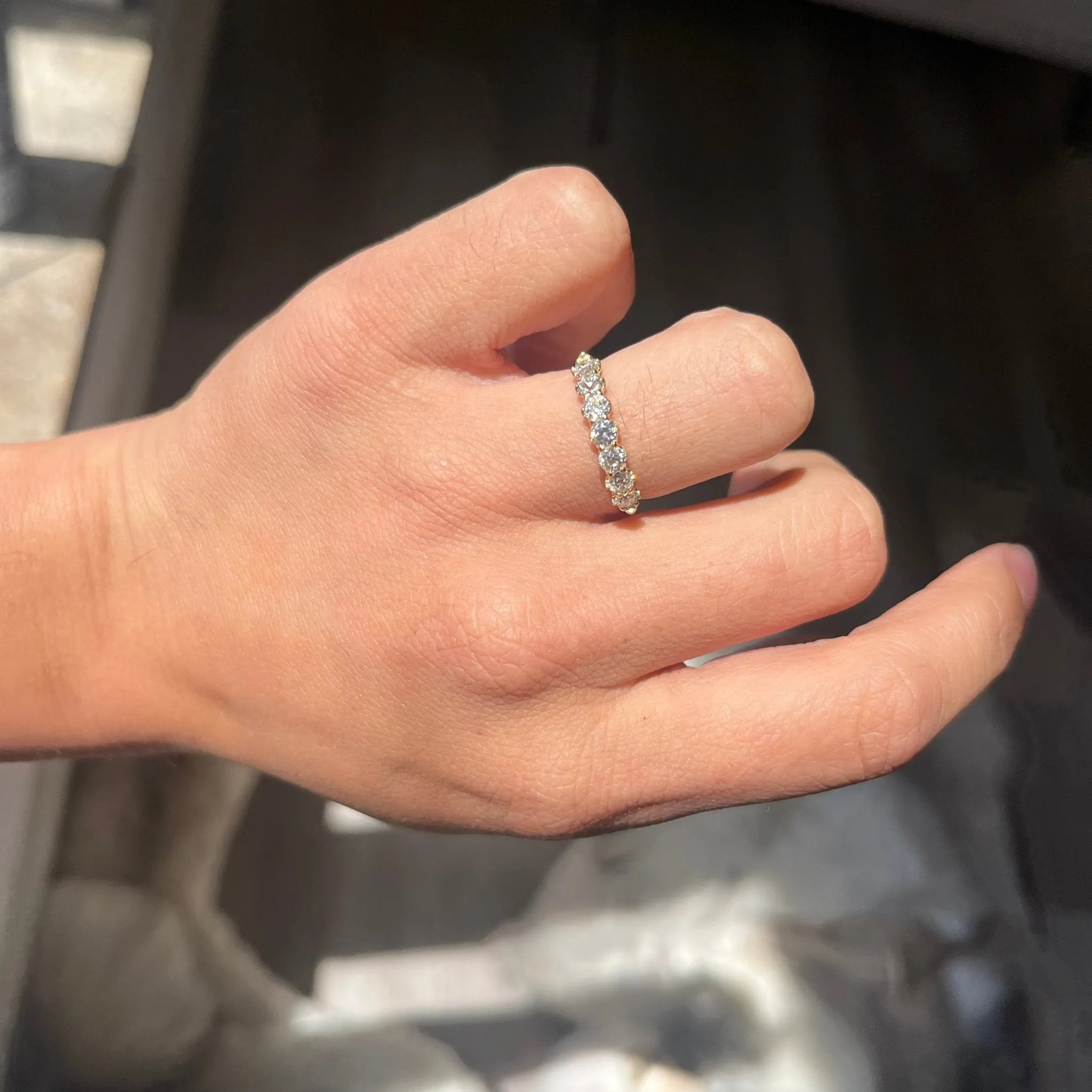 .81ctw Old European Cut Diamond Half-Hoop Band