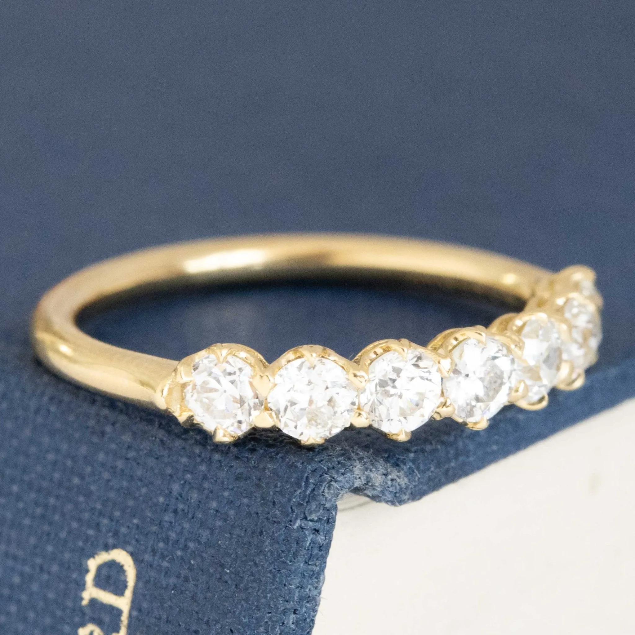 .81ctw Old European Cut Diamond Half-Hoop Band