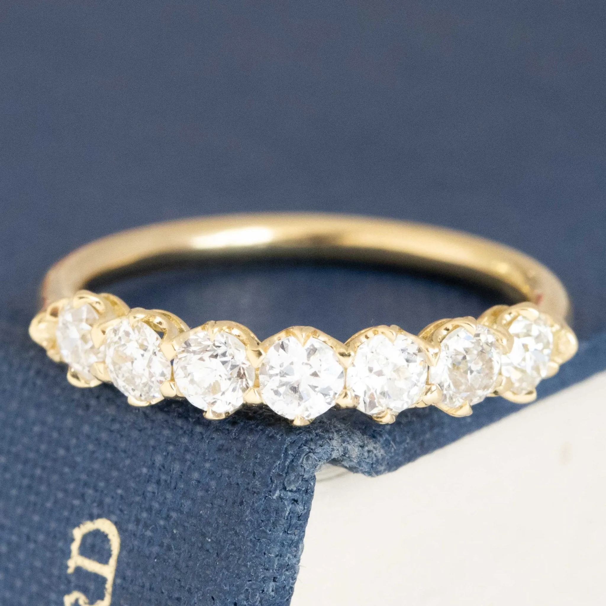 .81ctw Old European Cut Diamond Half-Hoop Band