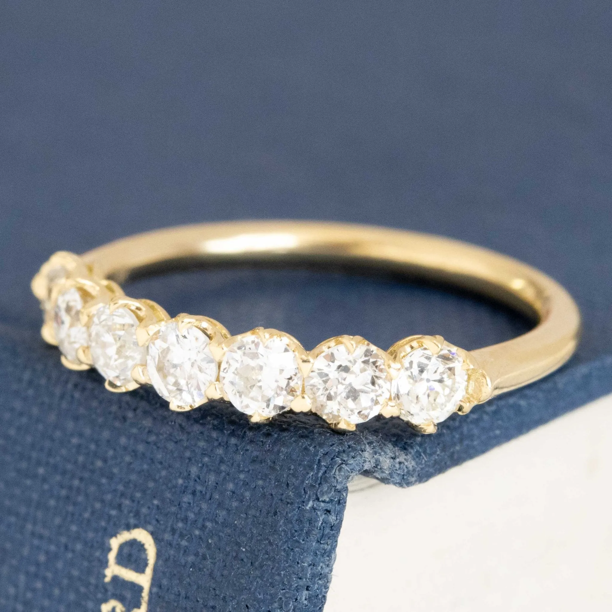.81ctw Old European Cut Diamond Half-Hoop Band