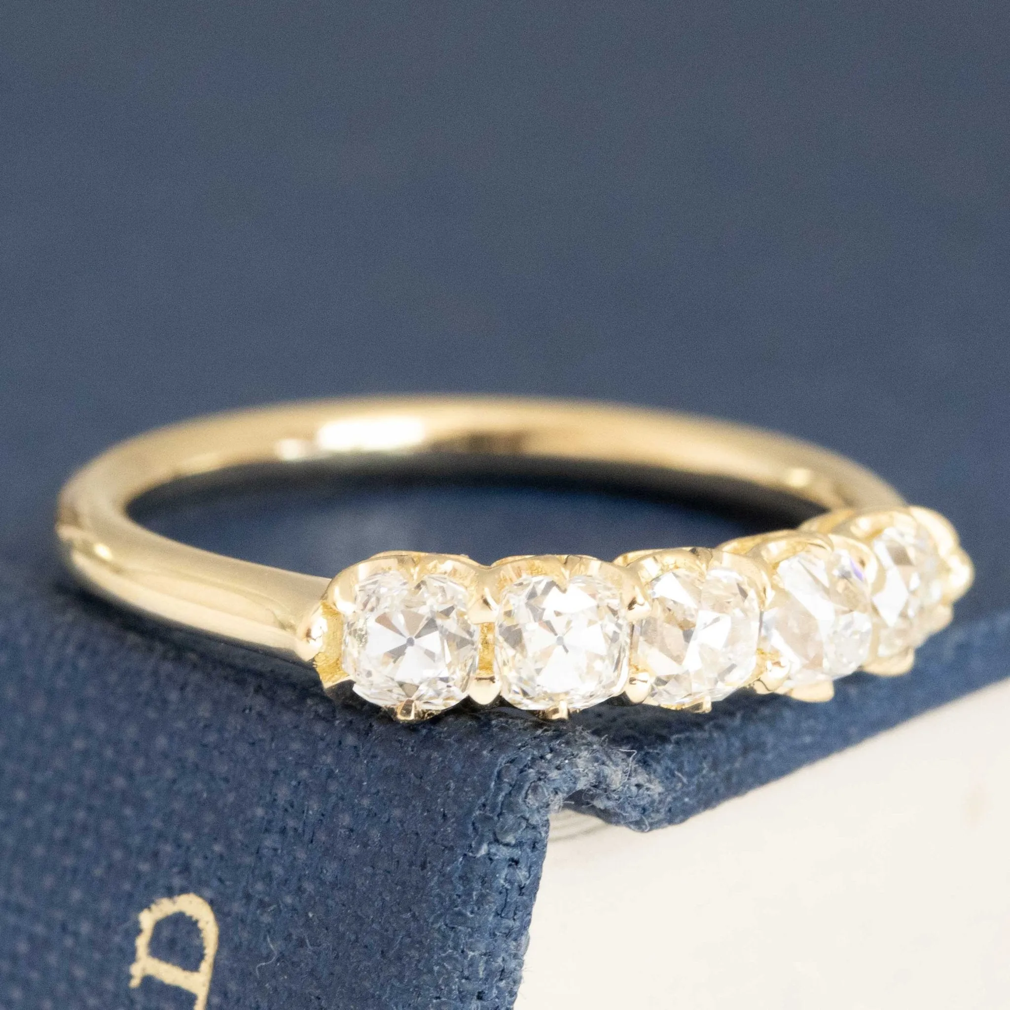 .82ctw Petite Old Mine Cut Diamond 5-Stone Band