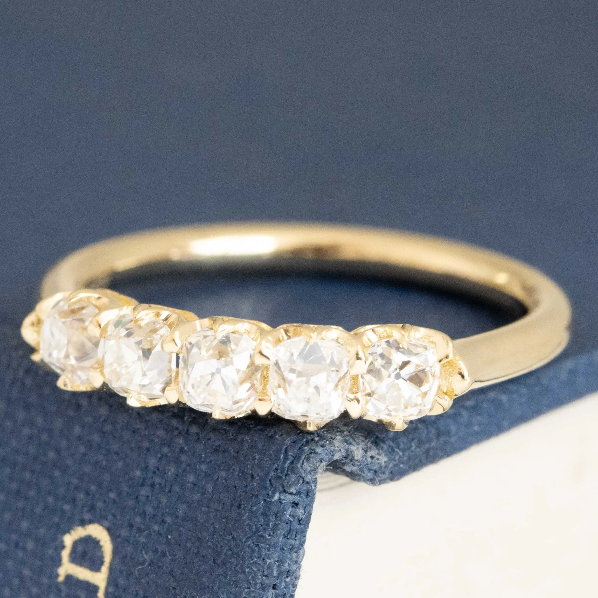 .82ctw Petite Old Mine Cut Diamond 5-Stone Band