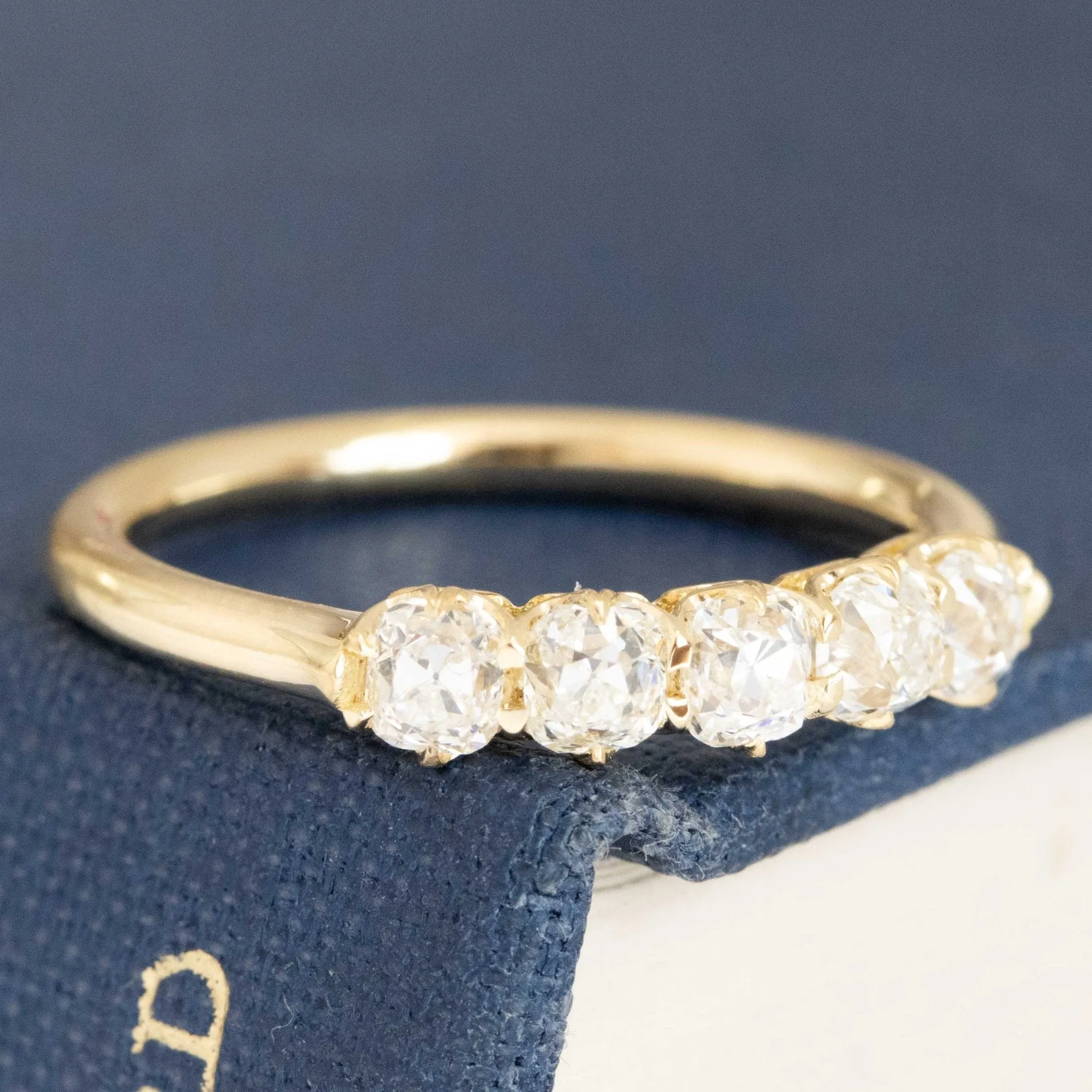 .83ctw Petite Old Mine Cut Diamond 5-Stone Band