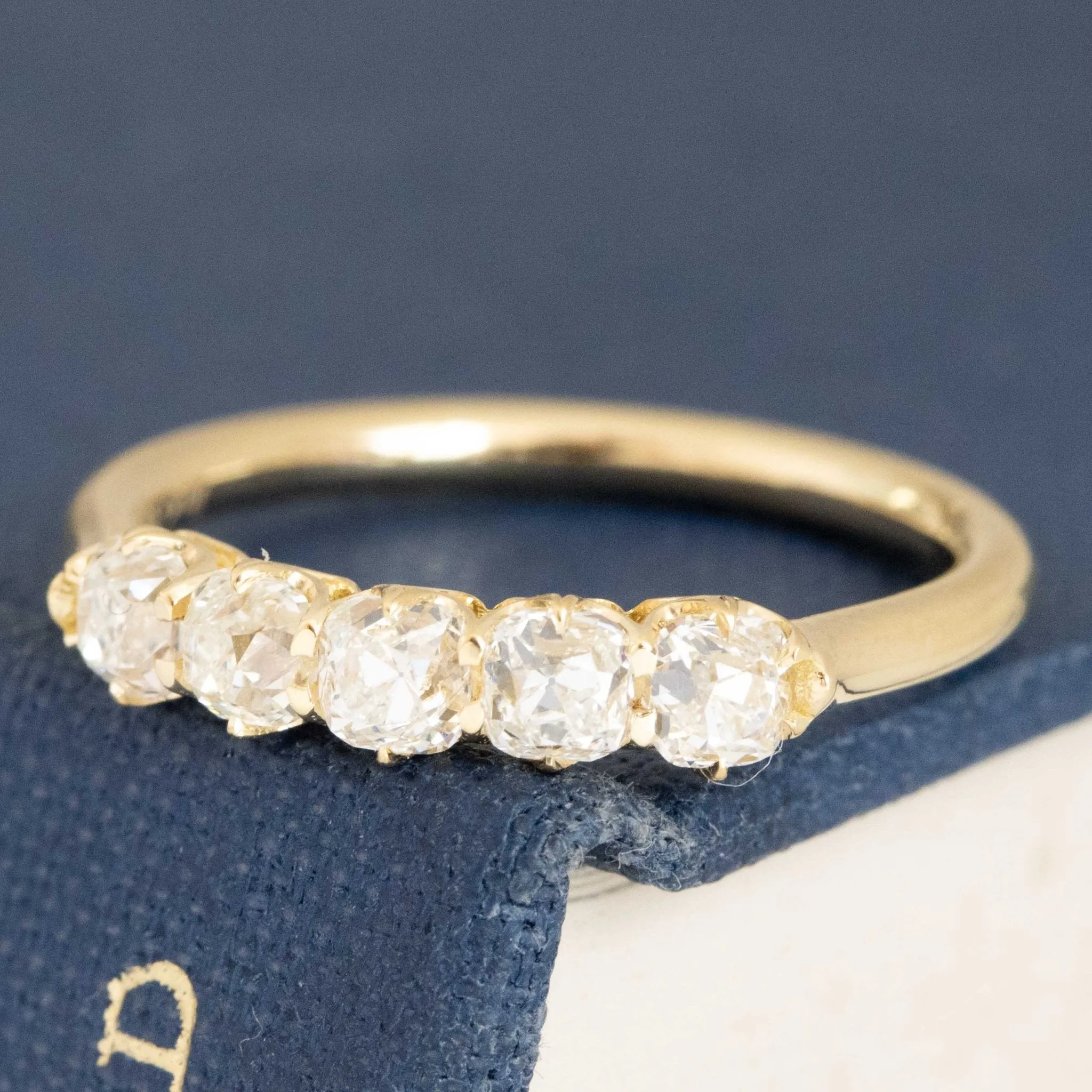 .83ctw Petite Old Mine Cut Diamond 5-Stone Band