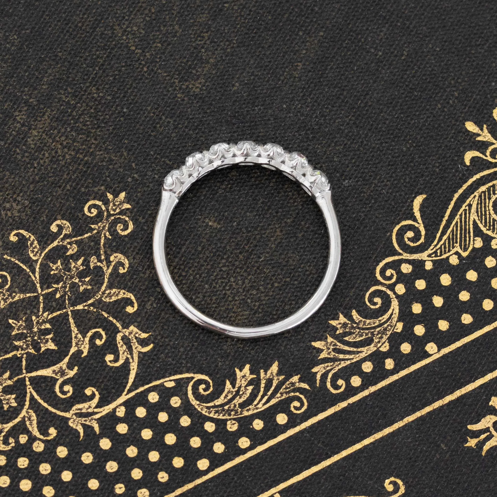 .83ctw Petite Old Mine Cut Diamond 7-Stone Band