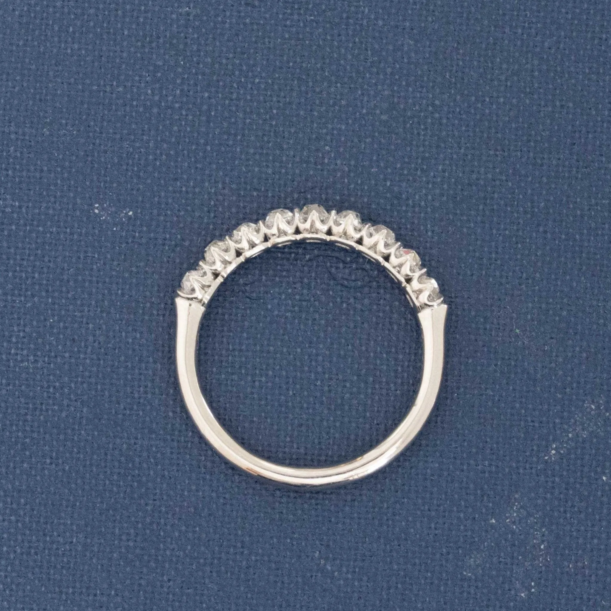 .83ctw Petite Old Mine Cut Diamond Half-Hoop Band