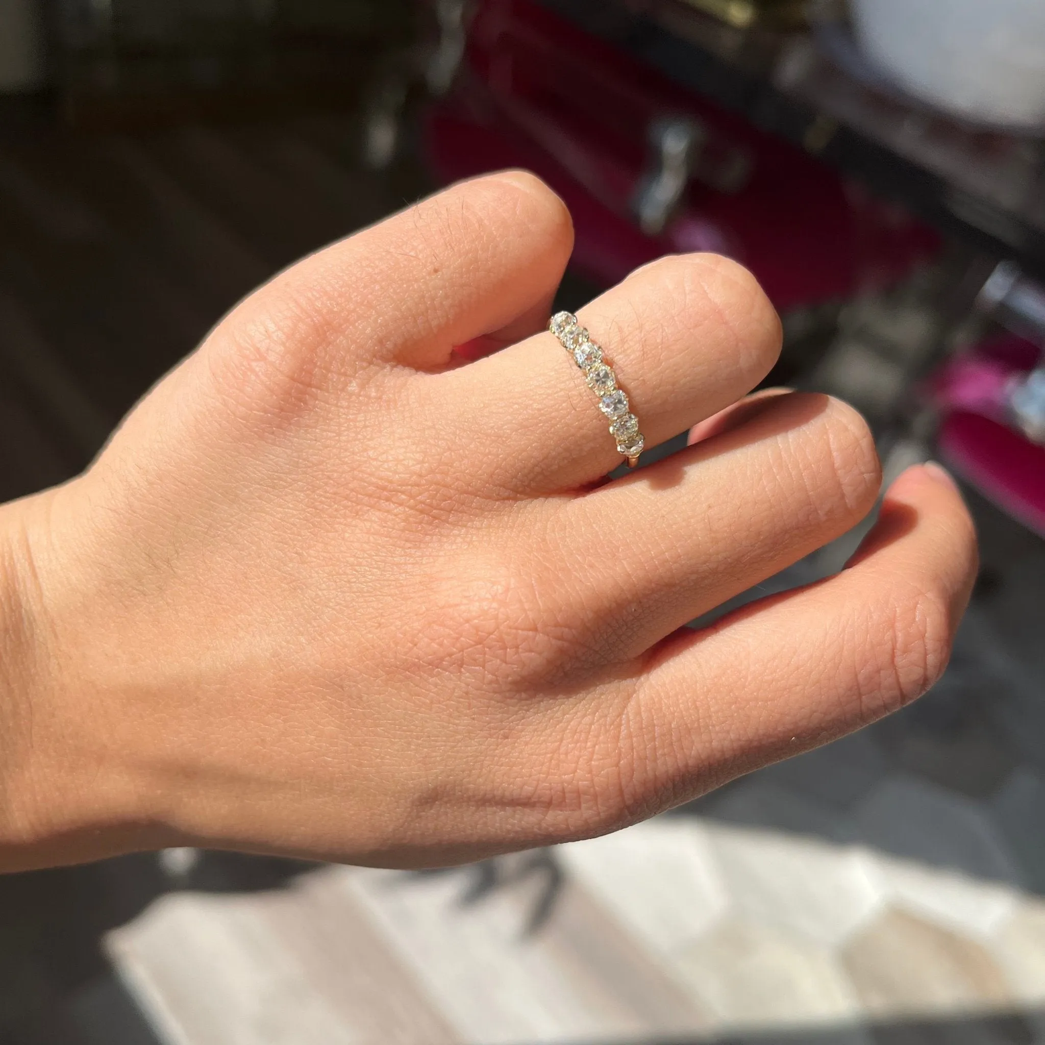 .84ctw Petite Old Mine Cut Diamond 7-Stone Band