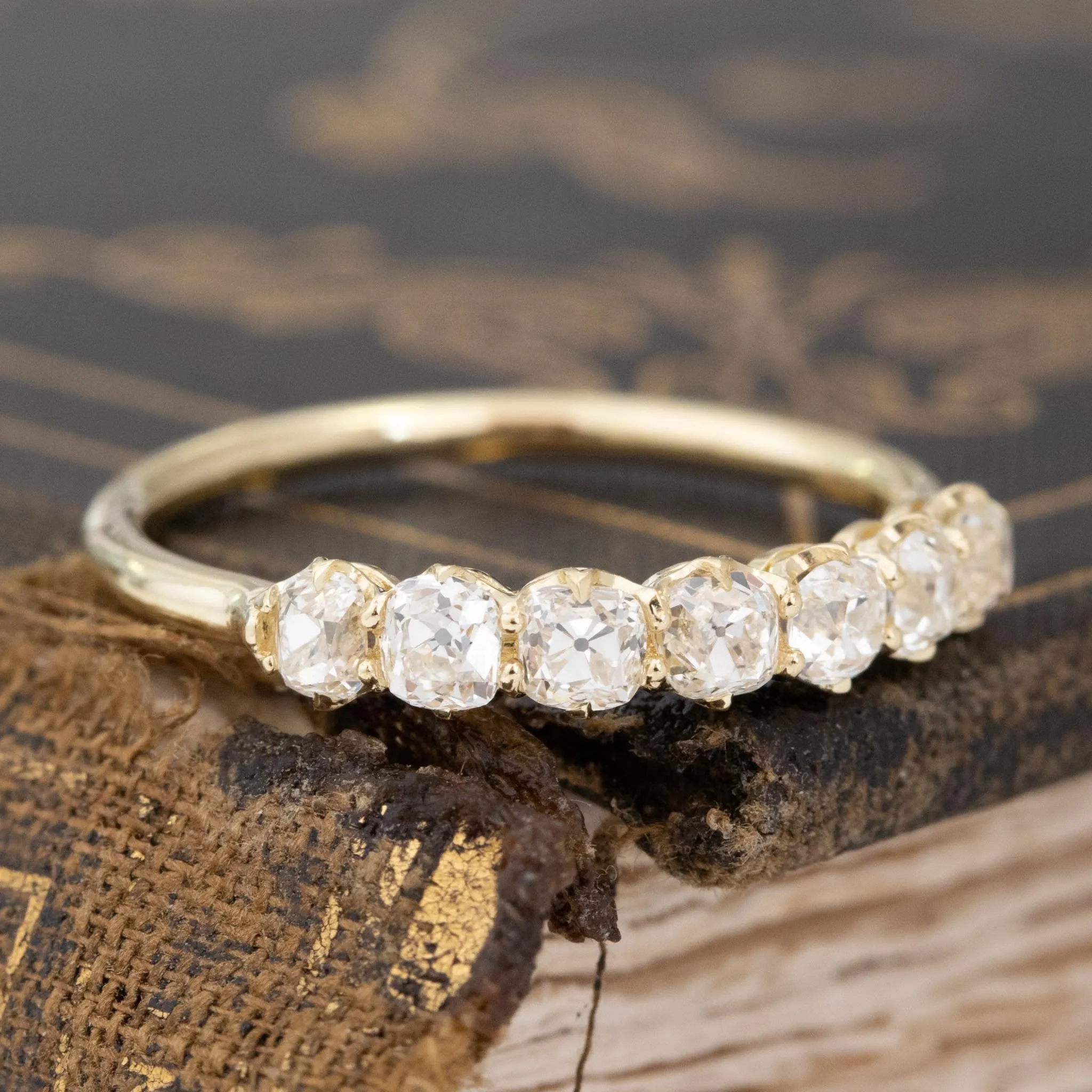 .84ctw Petite Old Mine Cut Diamond 7-Stone Band