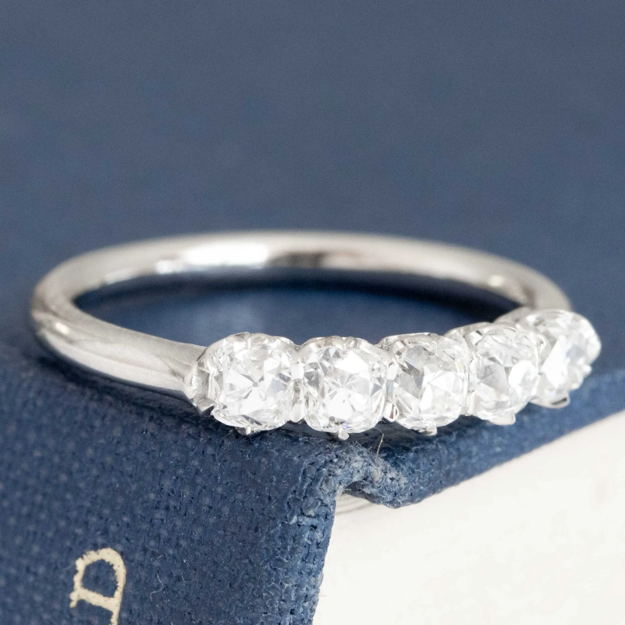 .85ctw Petite Old Mine Cut Diamond 5-Stone Band