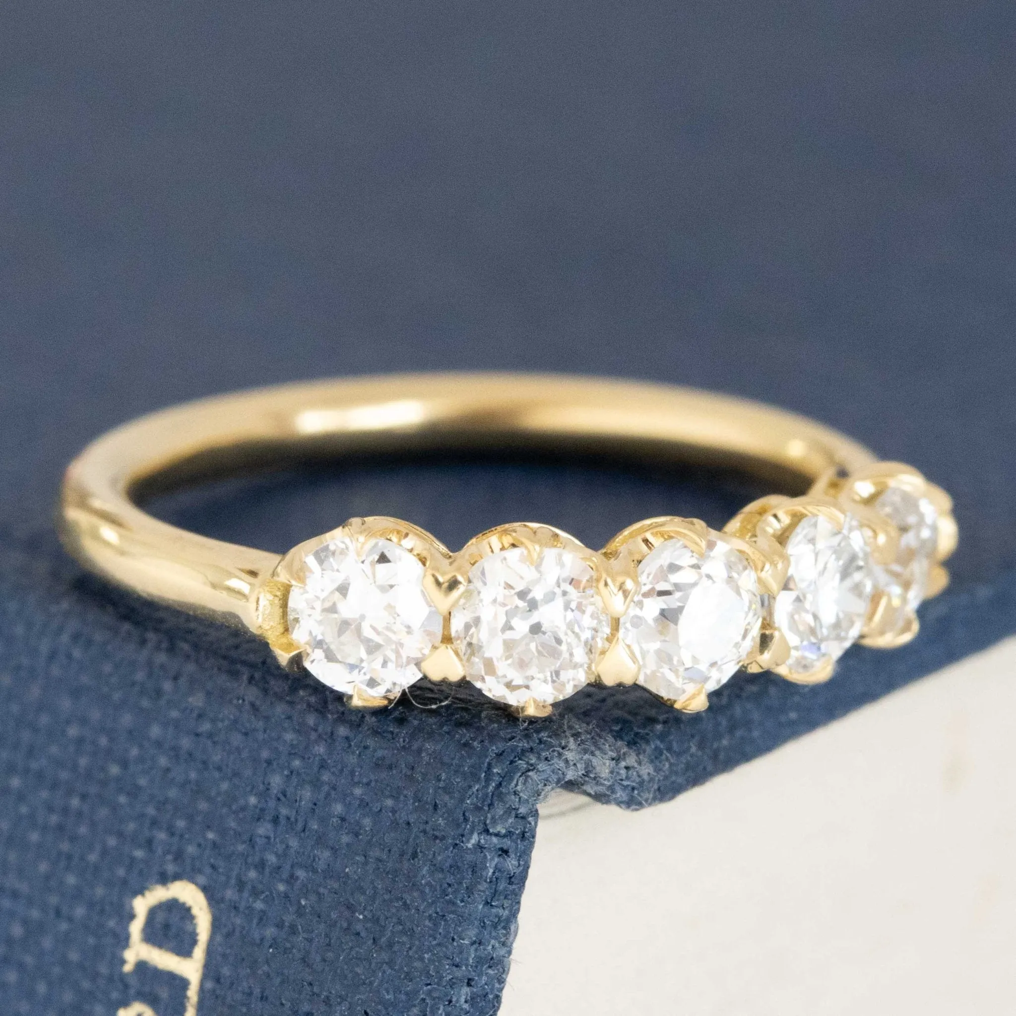 .86ctw Old European Cut Diamond 5-Stone Band